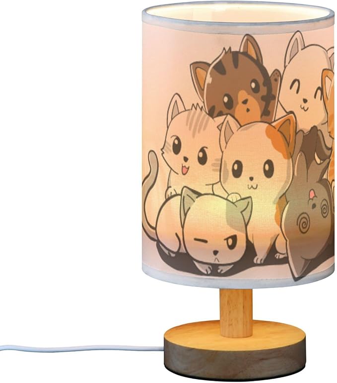 Table Lamp Cute Cartoon Cat Kitten Kitty Nightstand Lamp