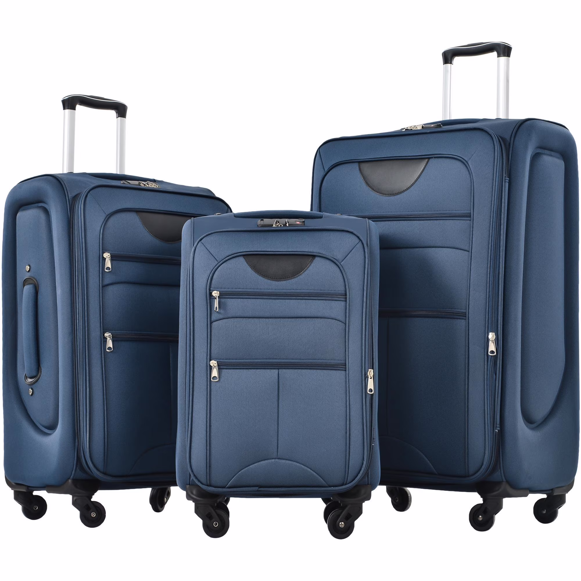 Zimtown 22in 26in 30in Softside Luggage, Expandable 3 Piece Set Suitcase Lightweight Luggage Travel Set, Black