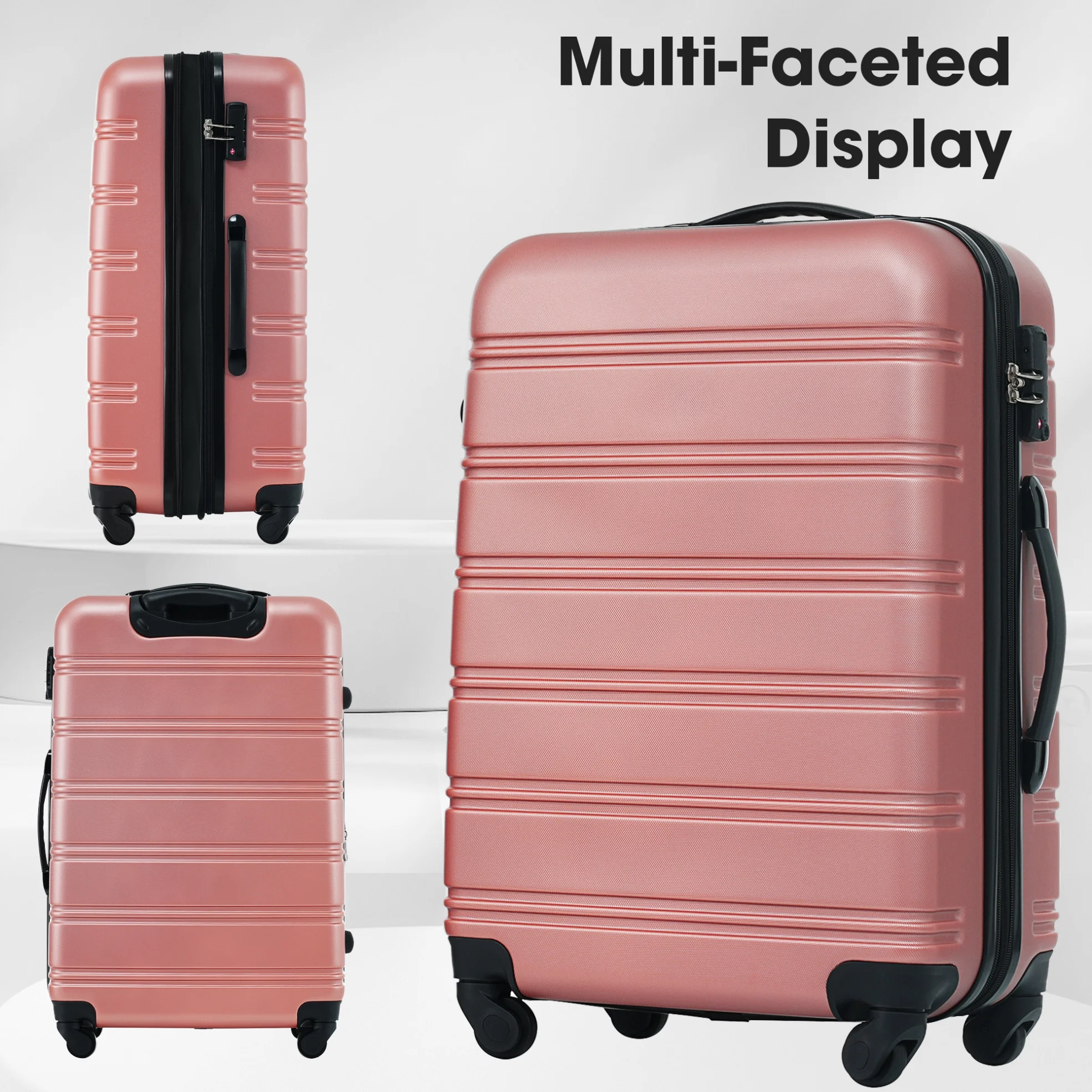 Luggage Sets 3 Piece, Hardside Expandable Ultra Durable PC Lightweight Carry On, Travel Suitcase Set with TSA Lock Spinner Wheels, Multicolor Purple