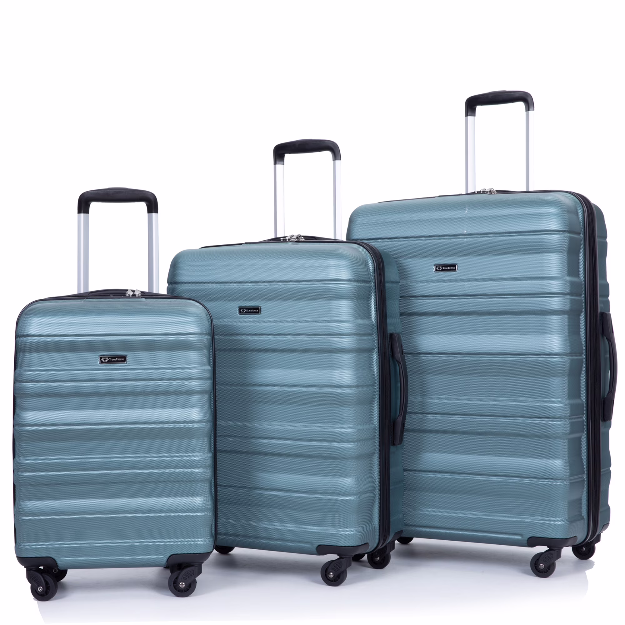 PAPROOS Hardside Luggage Set, 3 Piece 21in 25in 29in Carry on Suitcases Set with 2 Hooks and TSA Lock, Modern Lightweight Luggage Set, Hardshell Expandable Suitcase Set for Family Travel, Black