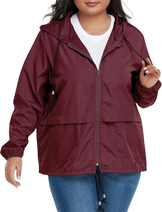 Women Plus Size Light RainCoat Jackets
