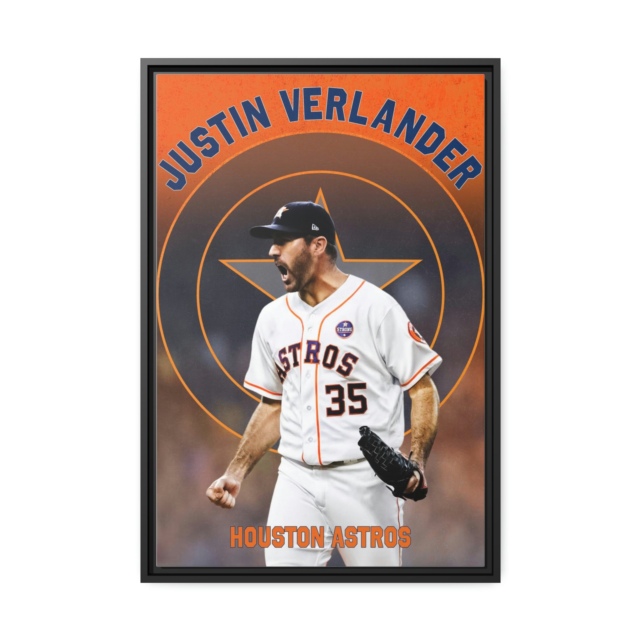 Justin Verlander Houston Astros Cy Young Winner Premium Wall Art Framed Canvas