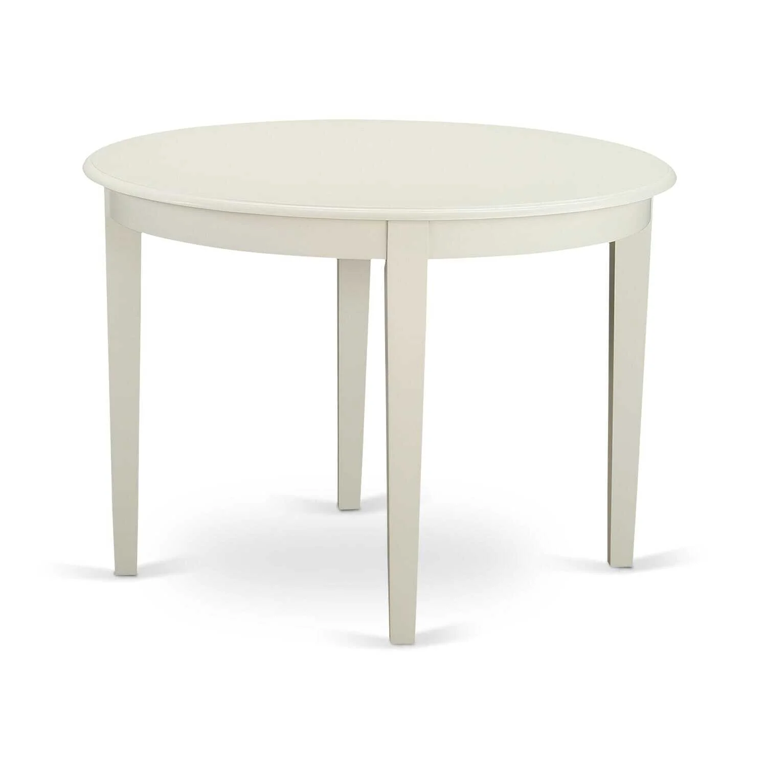 East West Furniture Boston 3-piece Dining Table & Slatted Chairs in Linen White