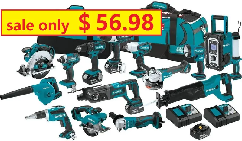 15-Piece Cordless Power Tool Combo Kit with Fast-Charging Battery System