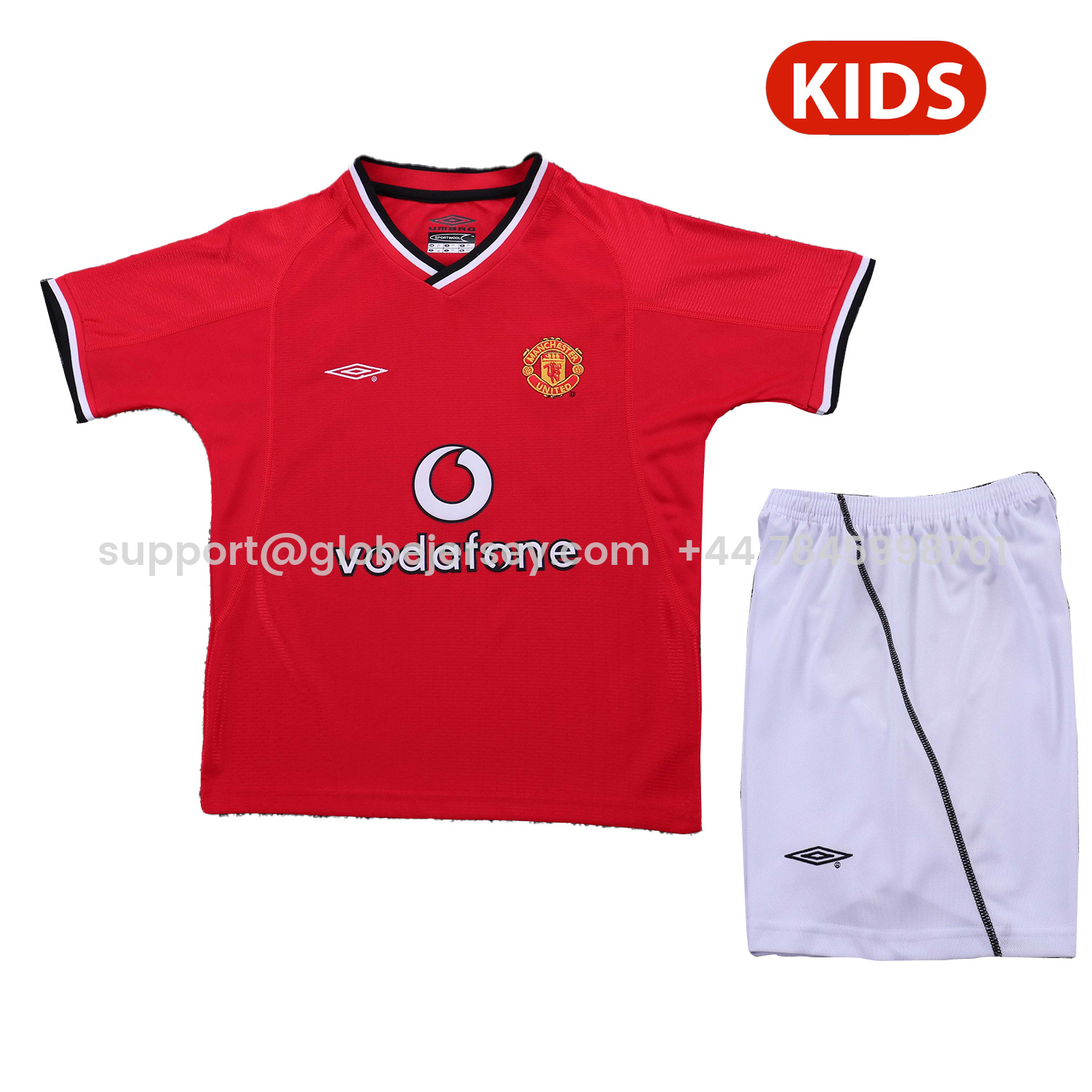 Retro Manchester United 2000-02 Home Kids Kit