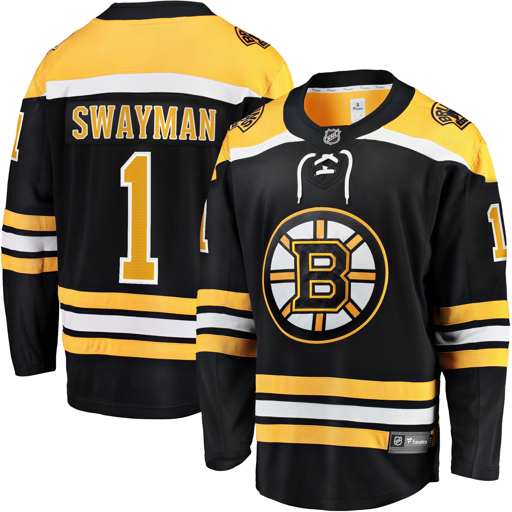 Jeremy Swayman Boston Bruins Fanatics Home Breakaway Replica Jersey – Black