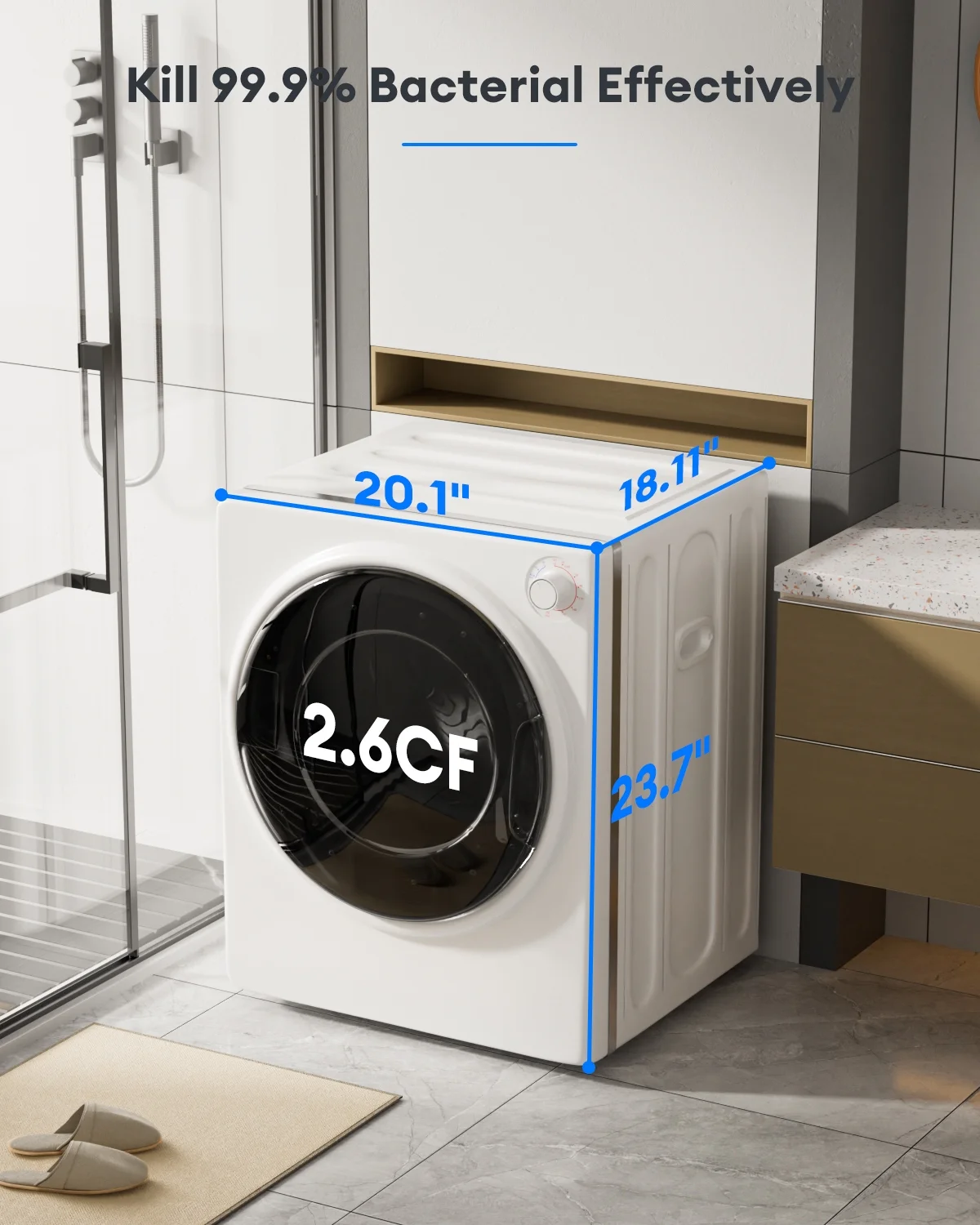TABU Washer and Dryer Set, 19LBS Fully Automatic Washing Machine & 8.8LBS Clothes Dryer (White&White)