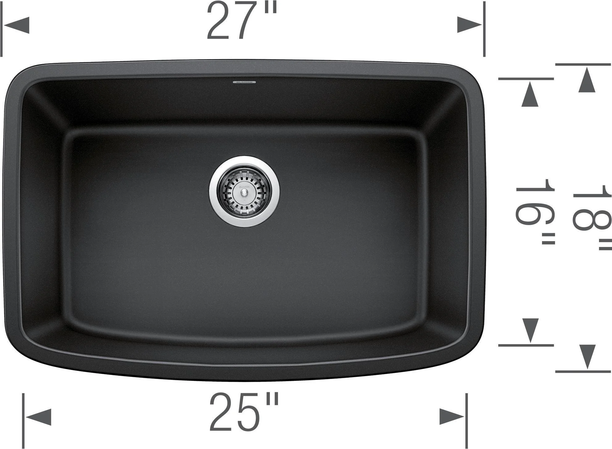 Blanco 443090 27 in. Valea Silgranti Single Bowl Undermount Kitchen Sink - Soft White