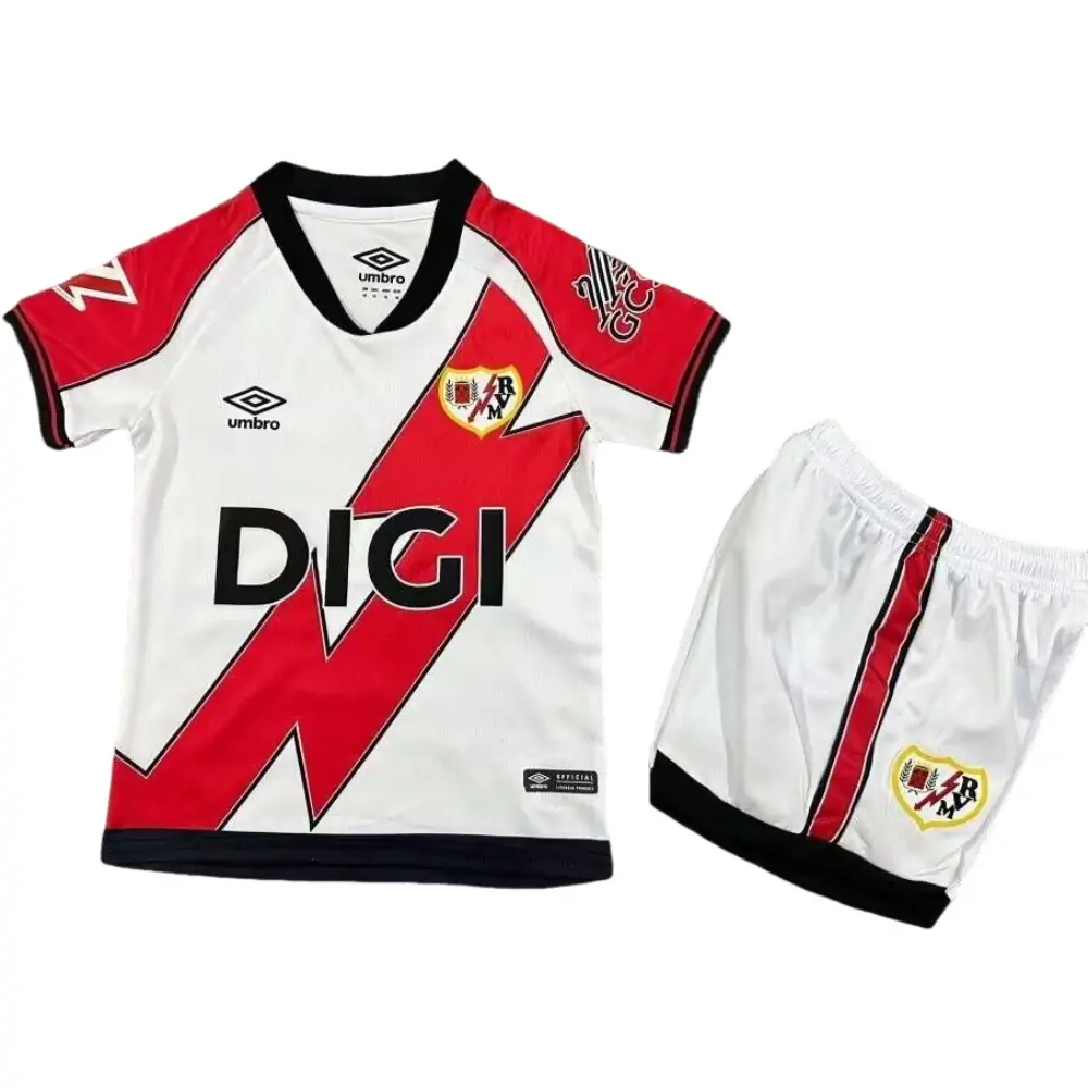 2025/26 Rayo Vallecano Home White Jersey - Kids Kit