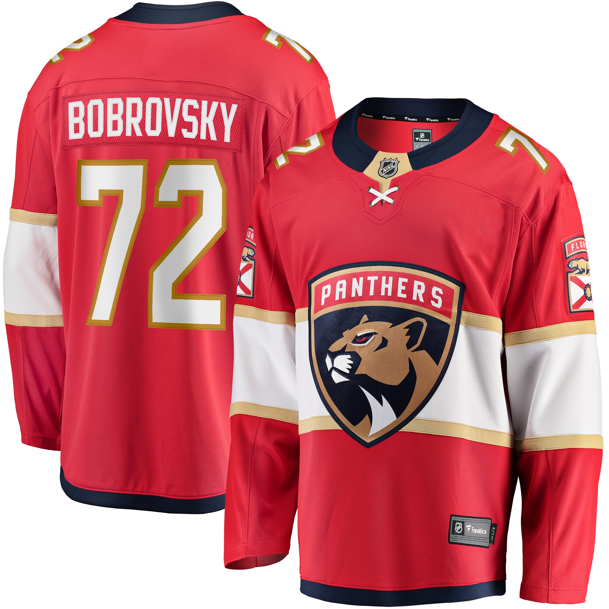 Sergei Bobrovsky Florida Panthers Fanatics Breakaway   Jersey – Red