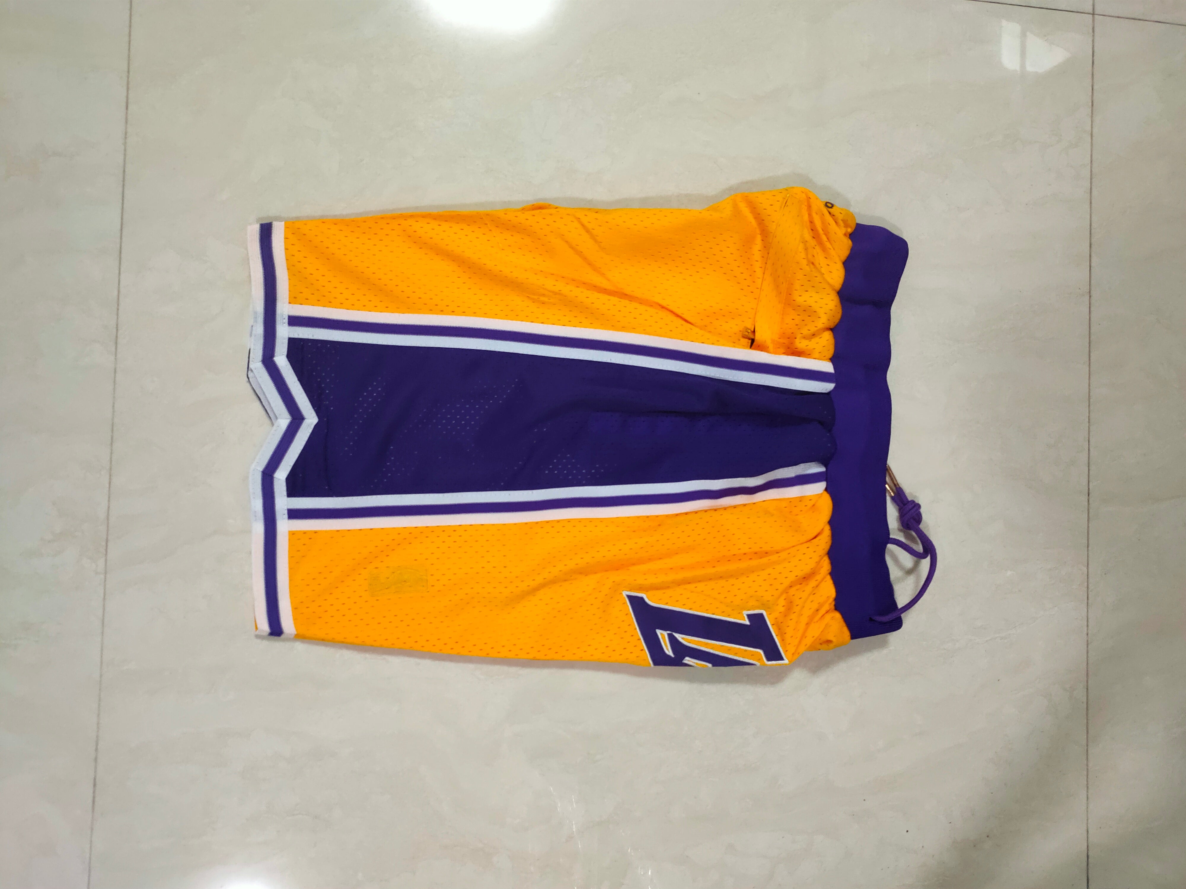 Los Angeles Lakers Yellow Justton Retro Pocket Shorts