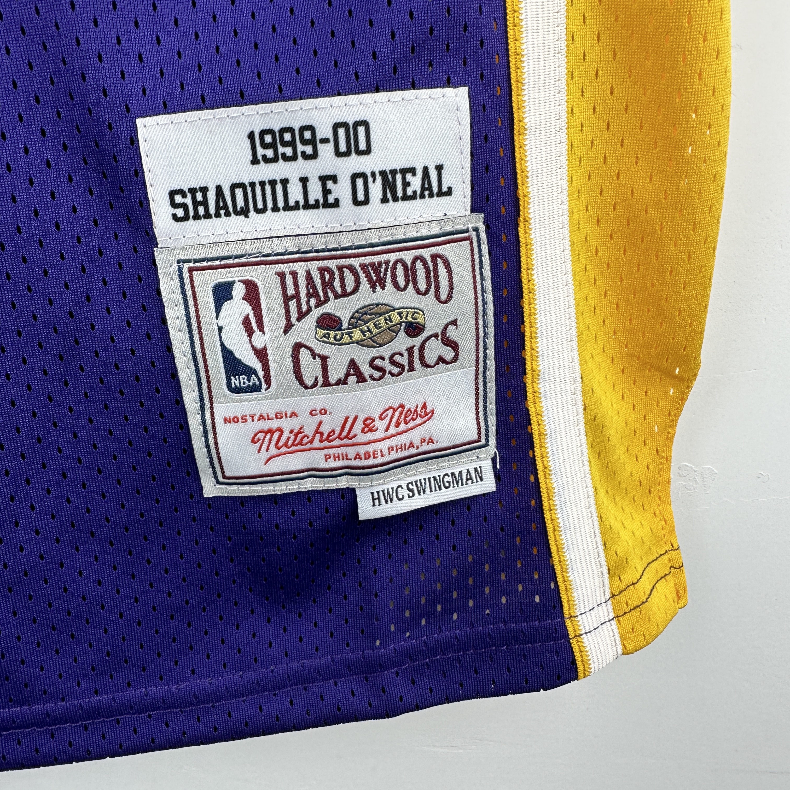 Embroidered MN Retro Jersey Lakers 99/00 Season V-neck Purple No. 34 O'Neal