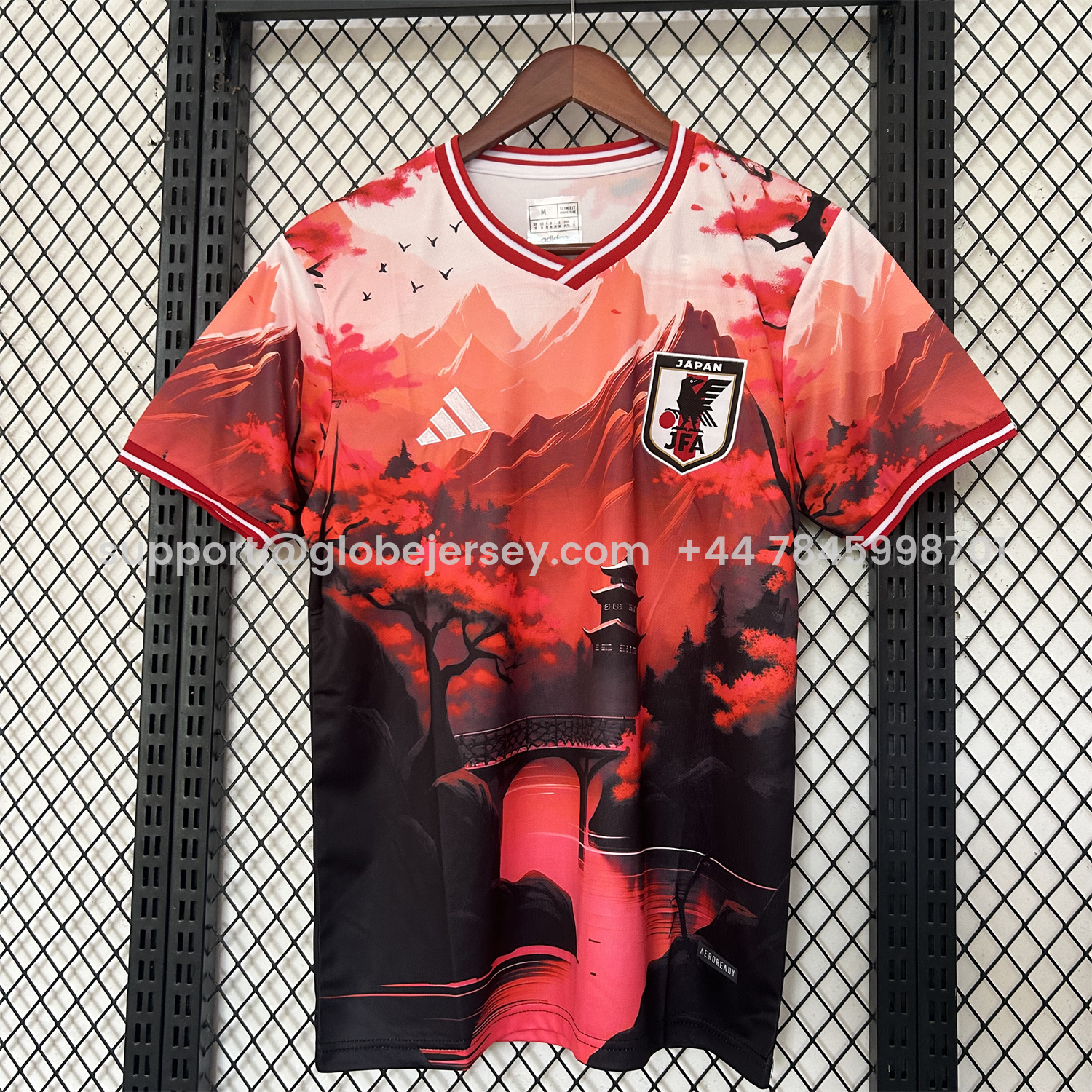 Japan 25-26 Red Mountains & River & Tower Special Jersey - Fans Version