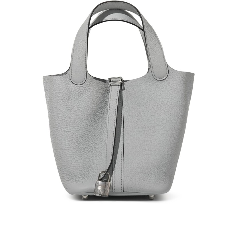 Bleu Pale Clemence Picotin Lock 18 Palladium Hardware