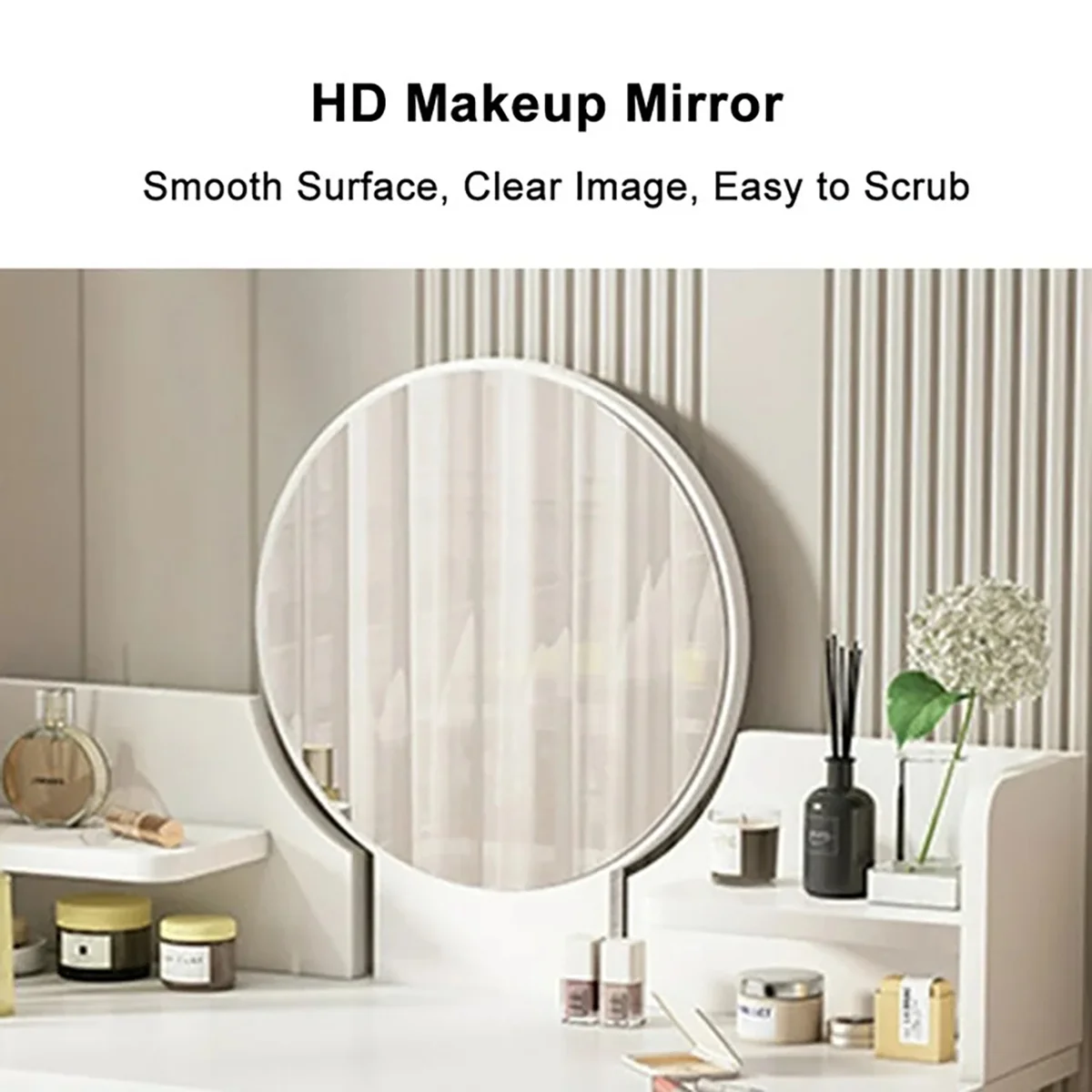 SolarSoda Vanity Table with Mirror, 2 Drawers Makeup Dressing Desk, Teen Adult(Without Stool)