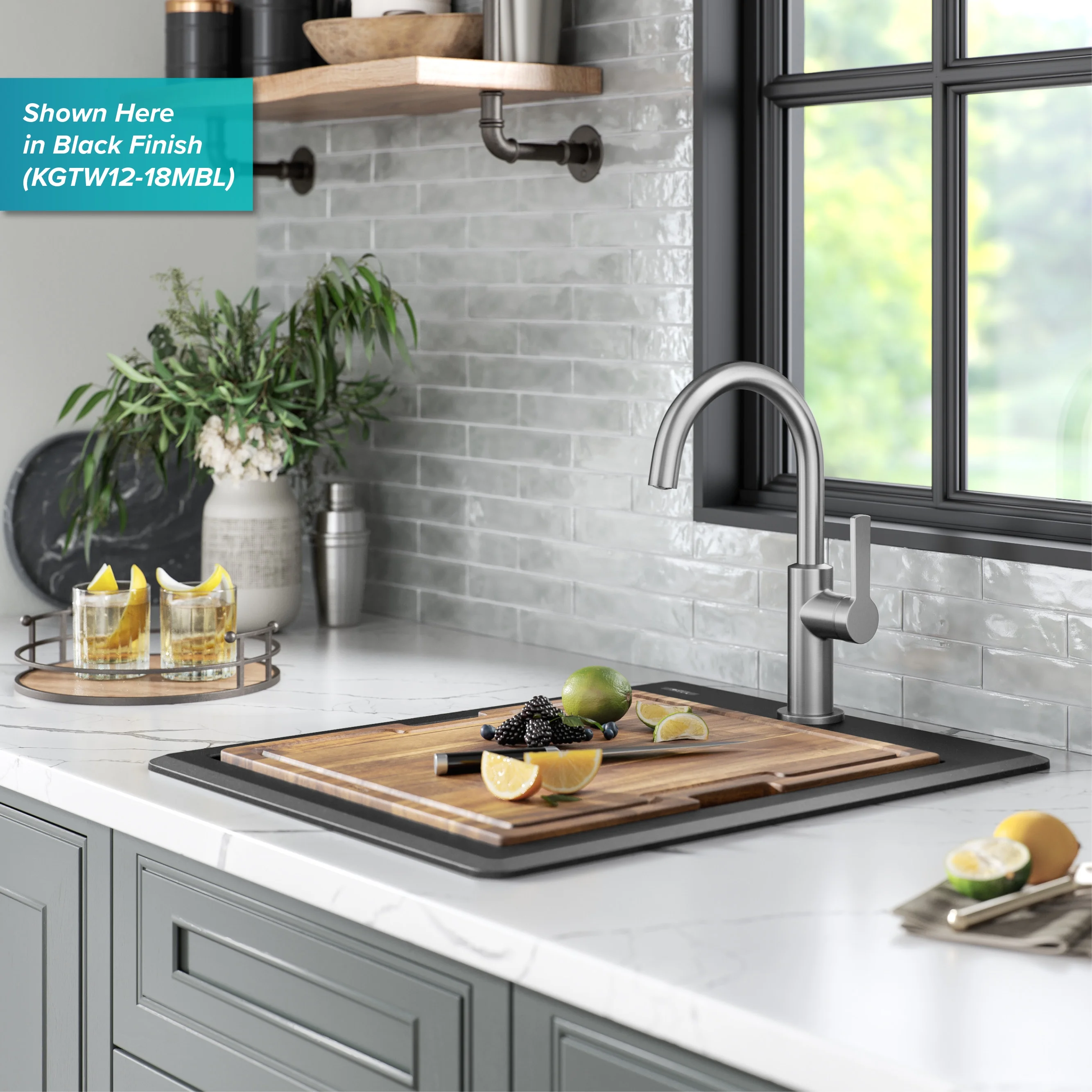 KRAUS Bellucci 18 Granite Composite Workstation Drop-In Top Mount Single Bowl Kitchen Bar Sink in White with Accessories