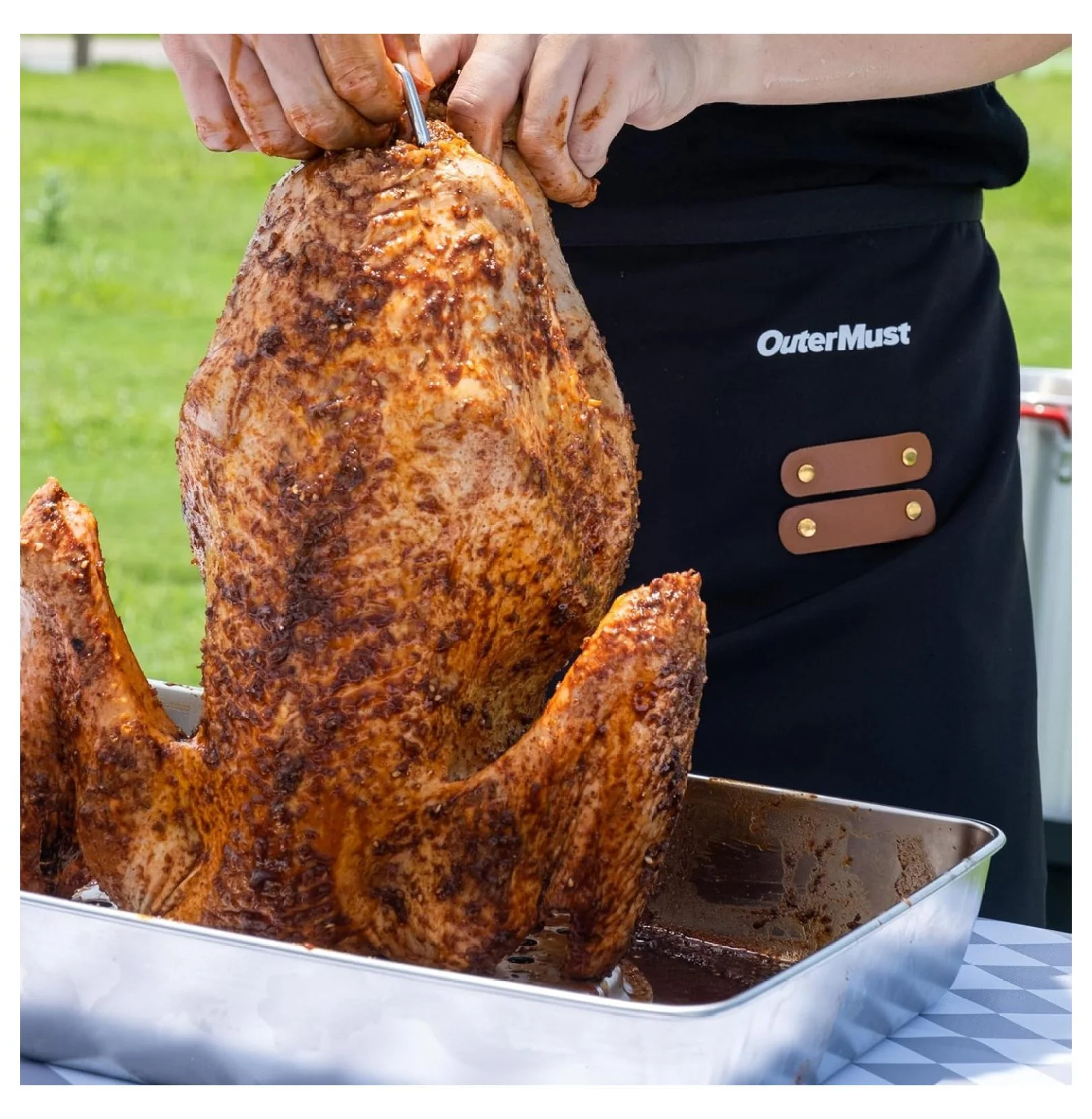 Propane Turkey Fryer Kit - 30 Qt Outdoor Cooker for Turkey, Crawfish & Crab - Includes Burner, Racks, Temperature Gauge & Oil Bags