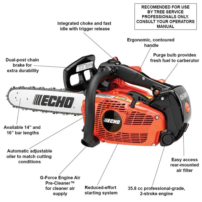 16 in. 35.8 cc Gas 2-Stroke CS-355T Chainsaw