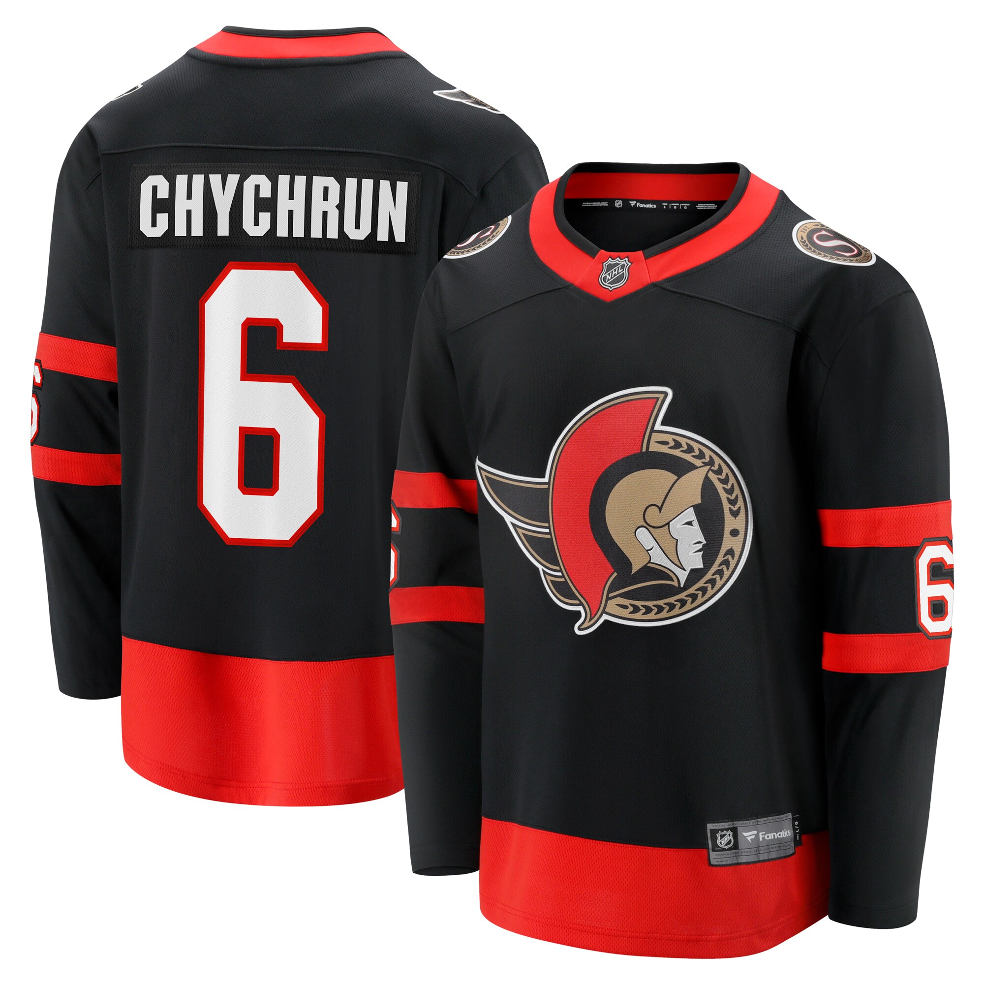 Jakob Chychrun Ottawa Senators Fanatics Home Breakaway Jersey – Black