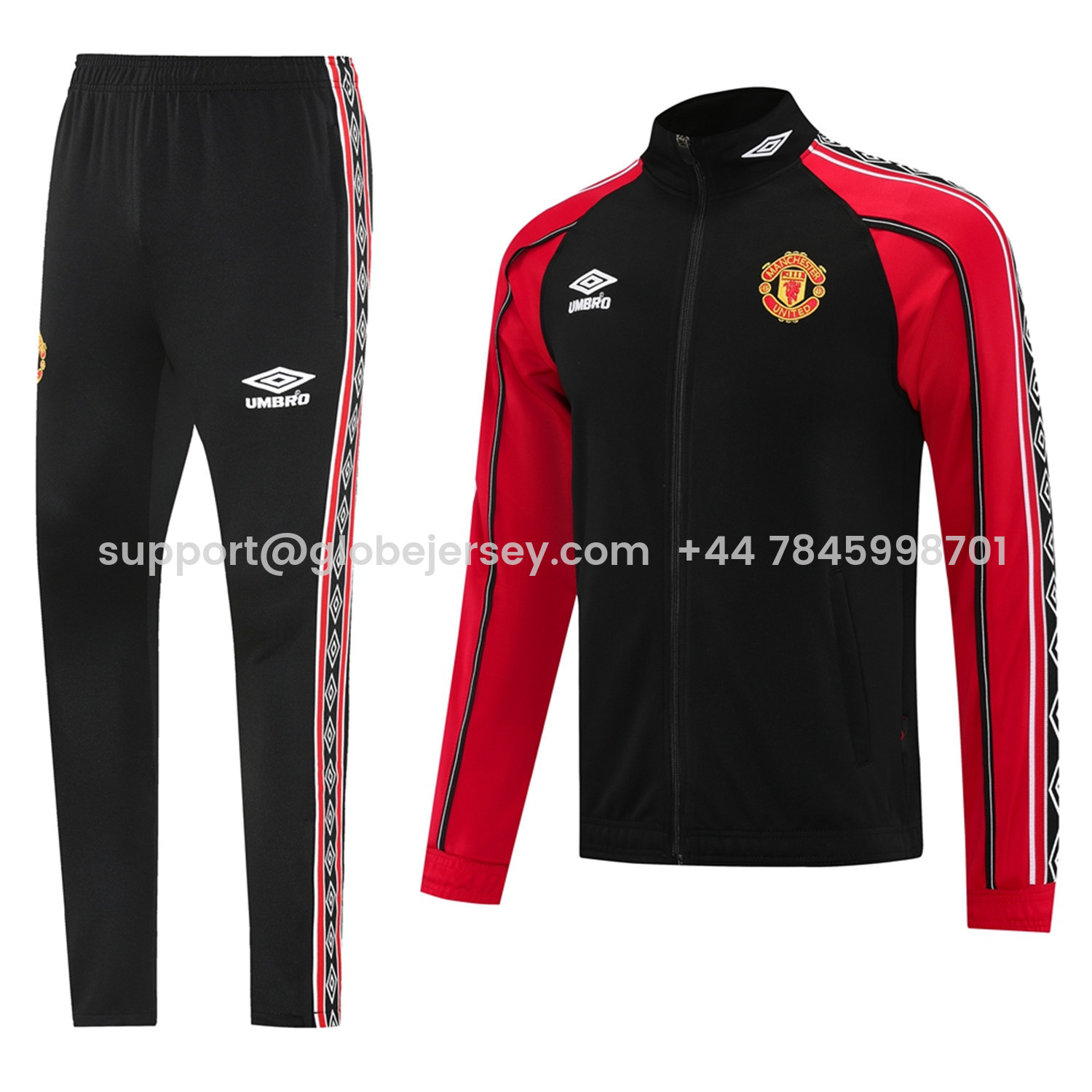 Manchester United 25-26 Throwback 98-99 Style Jacket Training Tracksuit - Black