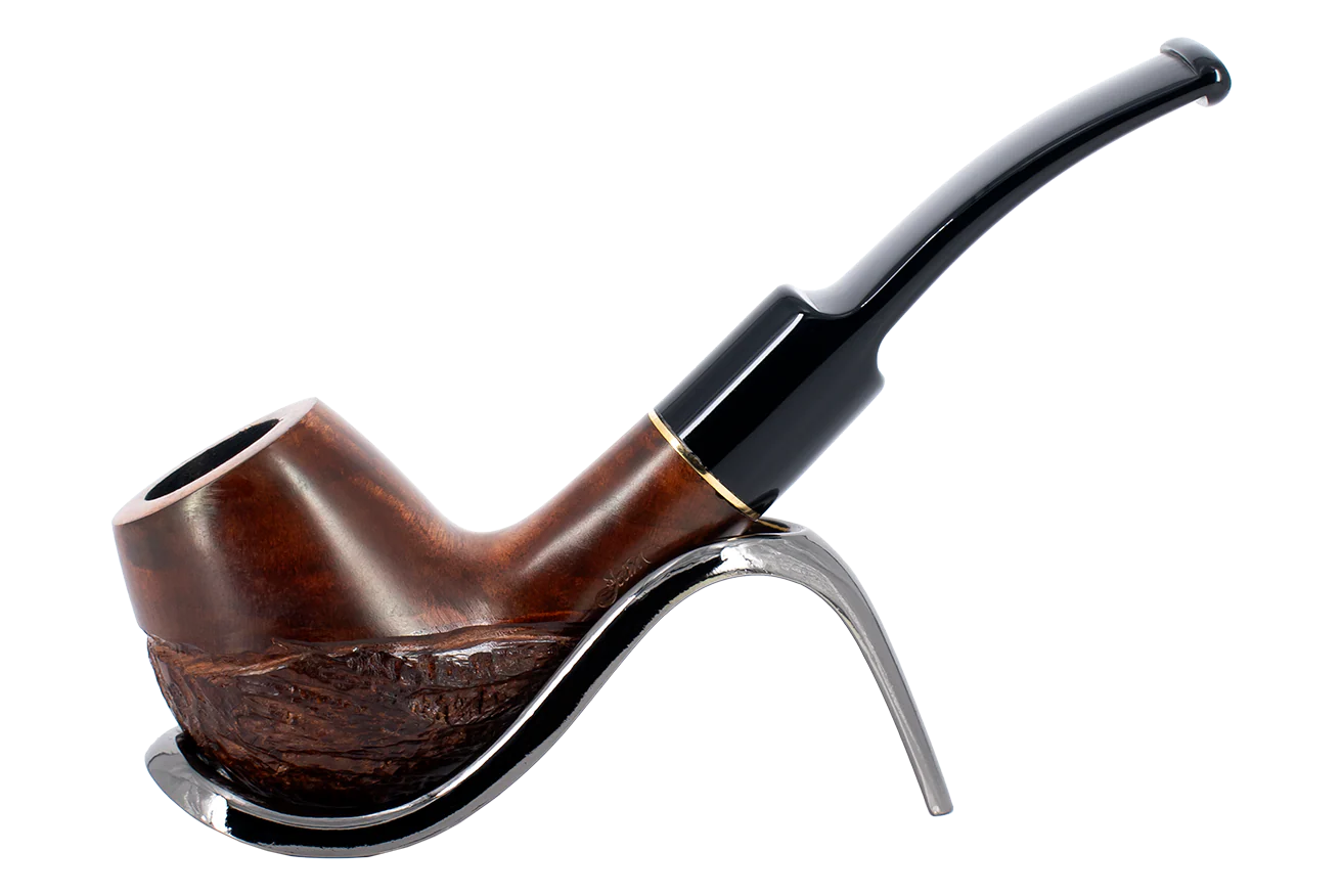Jean Claude 9mm Filter Rustic Wave Briar Smoking Pipe - Shape 52