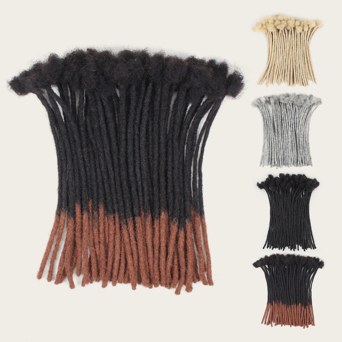#1B/30 Red Loc Extensions Human Hair, 0.6 cm Width Human Hair Dreadlock Extensions 6-18 Inch