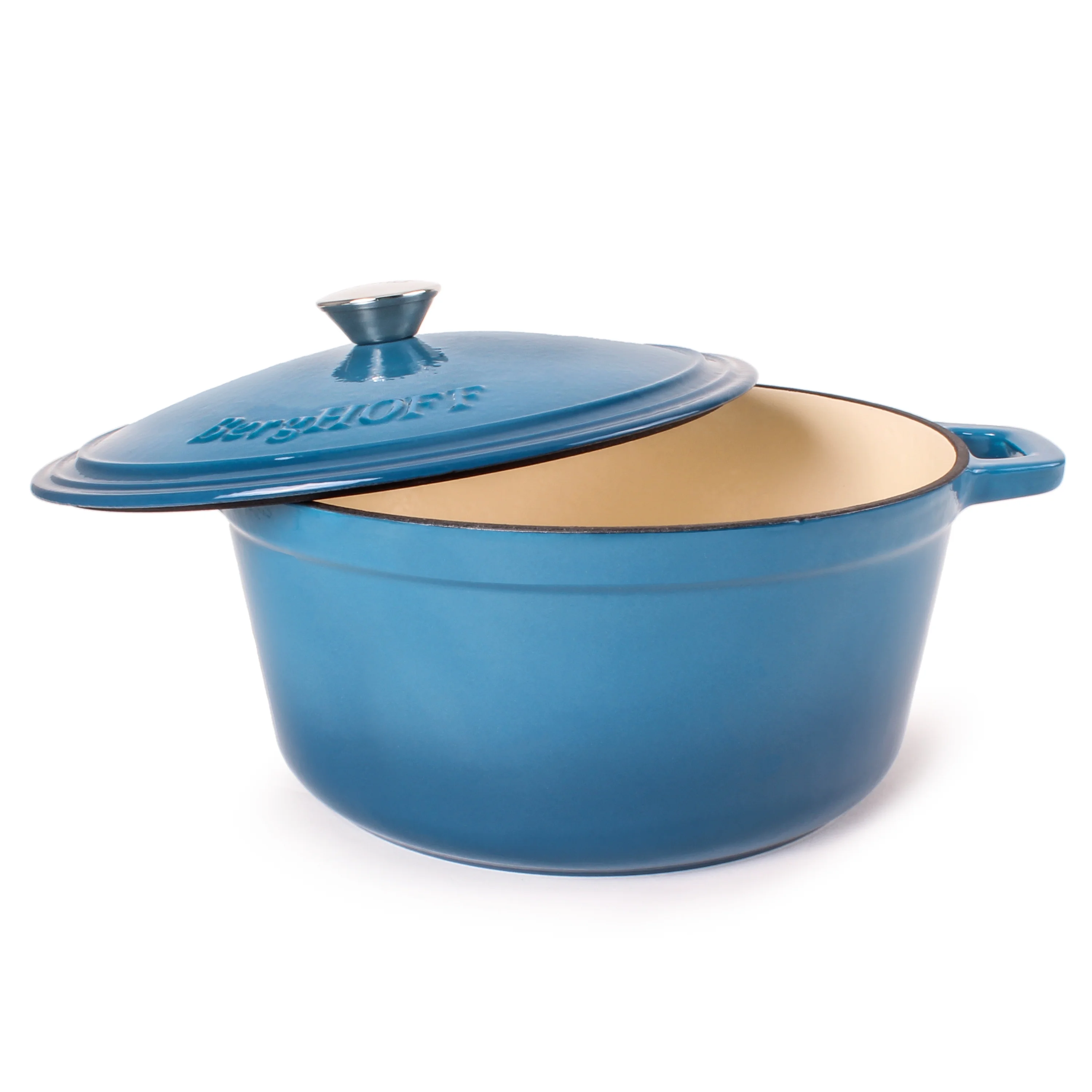 BergHOFF Neo 4Pc Cast Iron Set: 3qt. Covered Dutch Oven & 7qt. Covered Stockpot, Blue