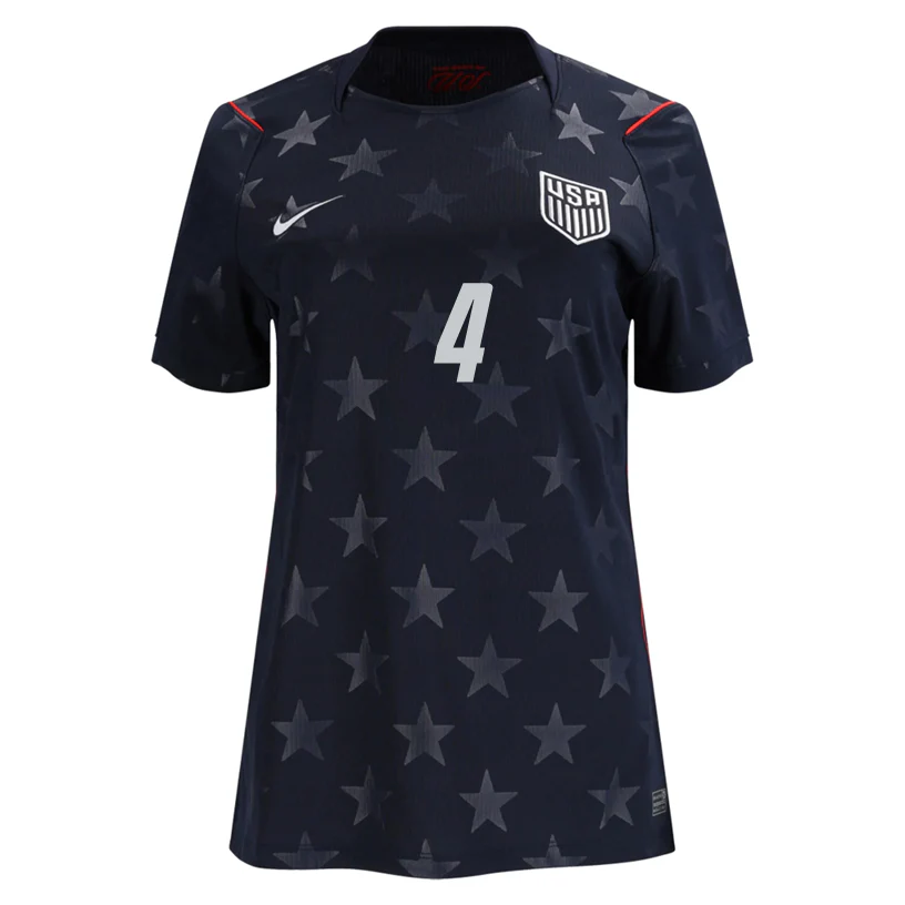 Nike Women's Adams United States Away Stadium Jersey 2026 (Dark Obsidian/Pure Platinum)