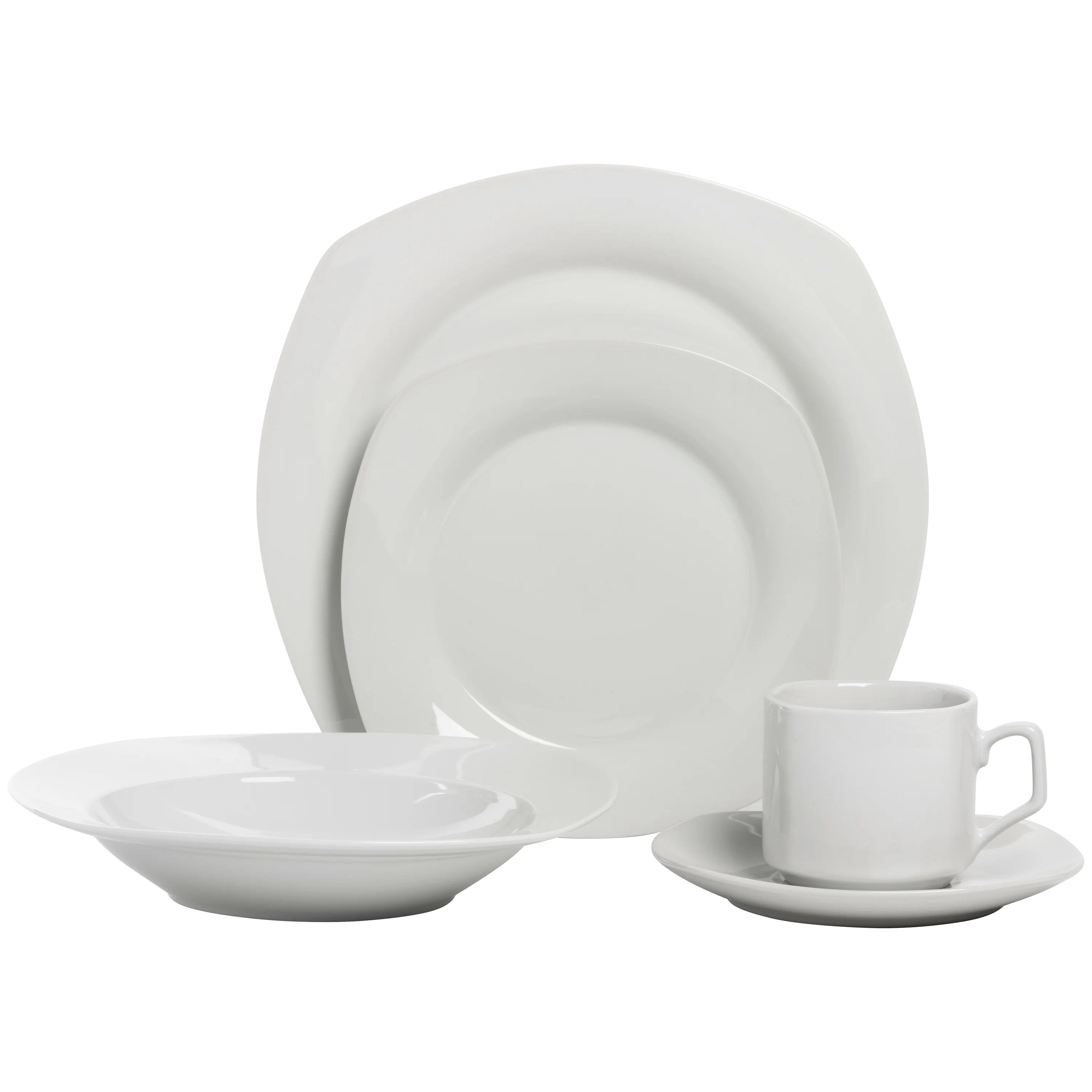 10 Strawberry Street Simply White Square 45-Piece Entertaining Dinnerware Set