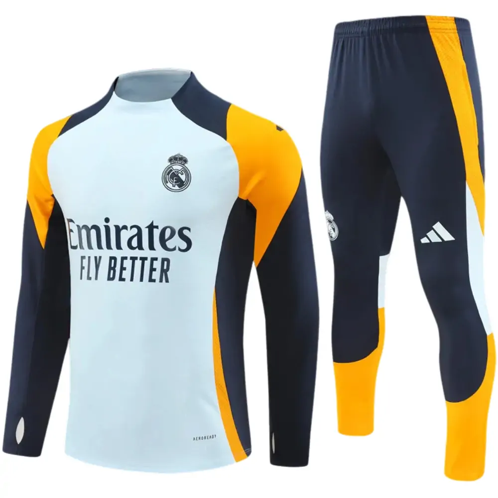 2024-25 New Season Real Madrid Light Blue Children's Training Jersey