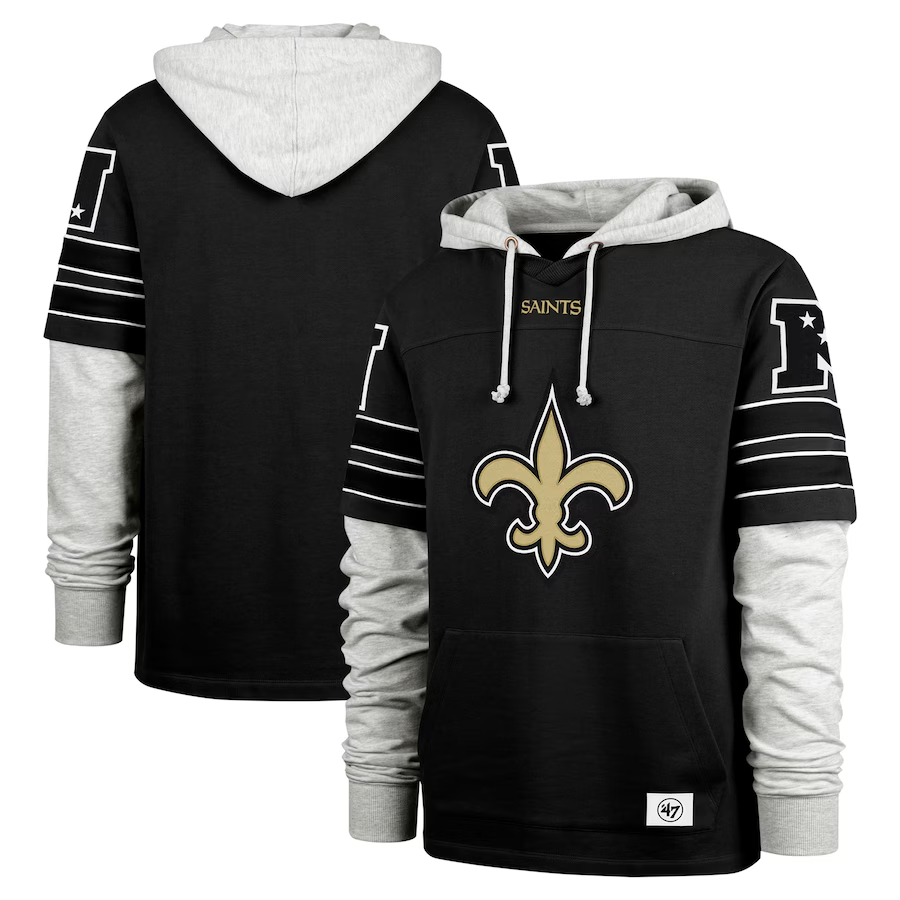 New Orleans Saints '47 Double Header Blitz Cornerback Pullover Hoodie