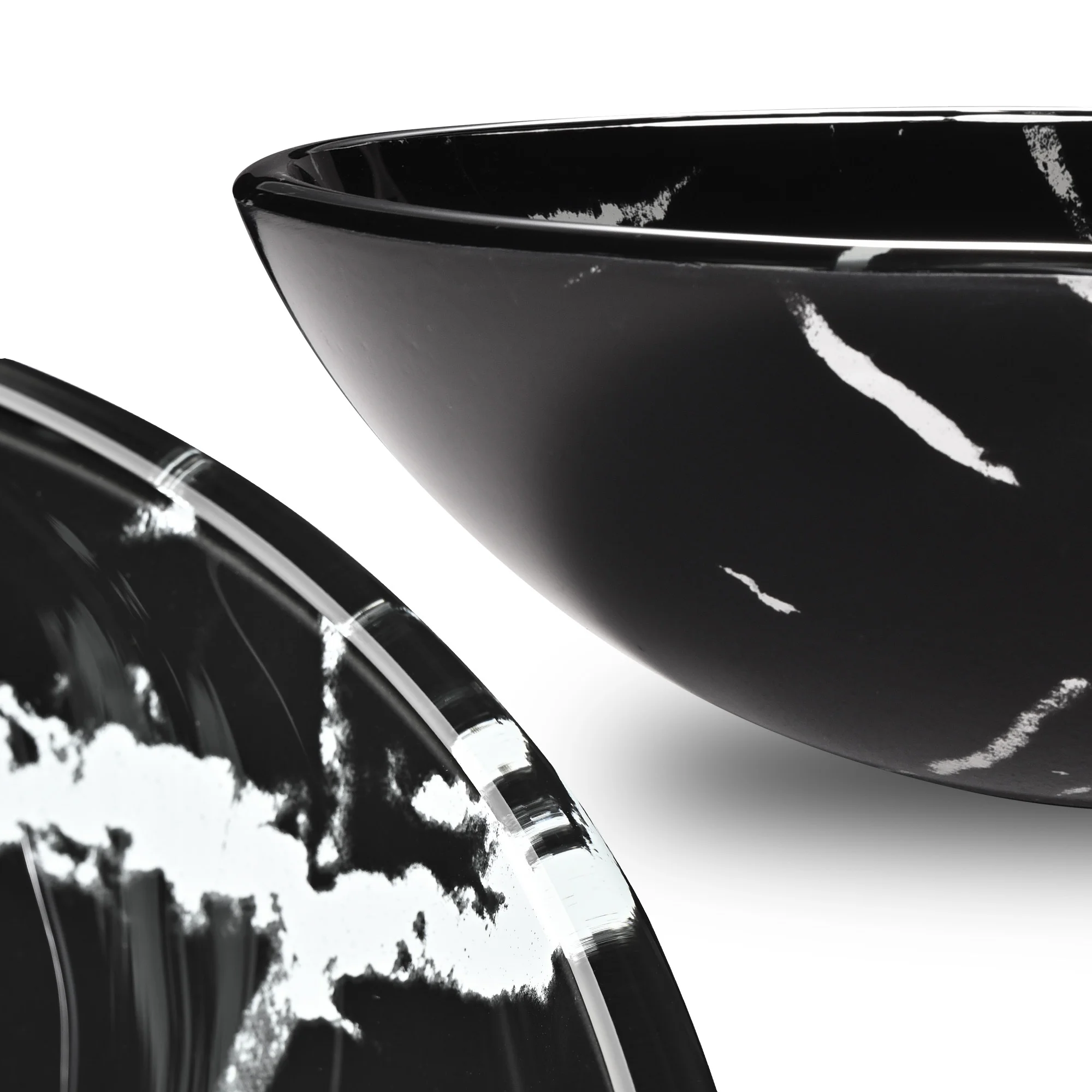 Aquaterior Tempered Glass Round Vessel Sink Artistic Marbling Pattern Above Counter Bathroom Lavatory Vanity Bowl Basin