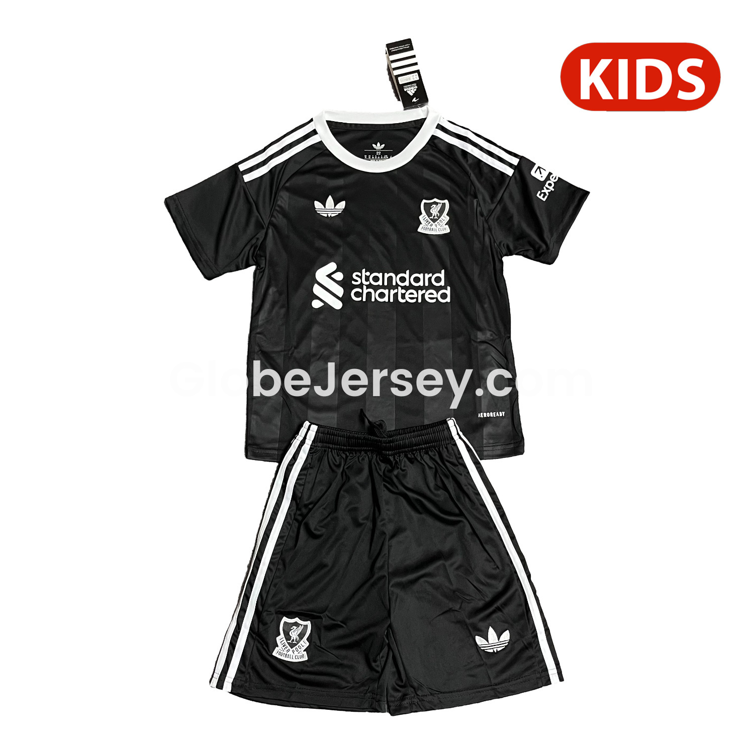 Liver.pool 25-26 Trefoil Black Goalkeeper Kids Kit