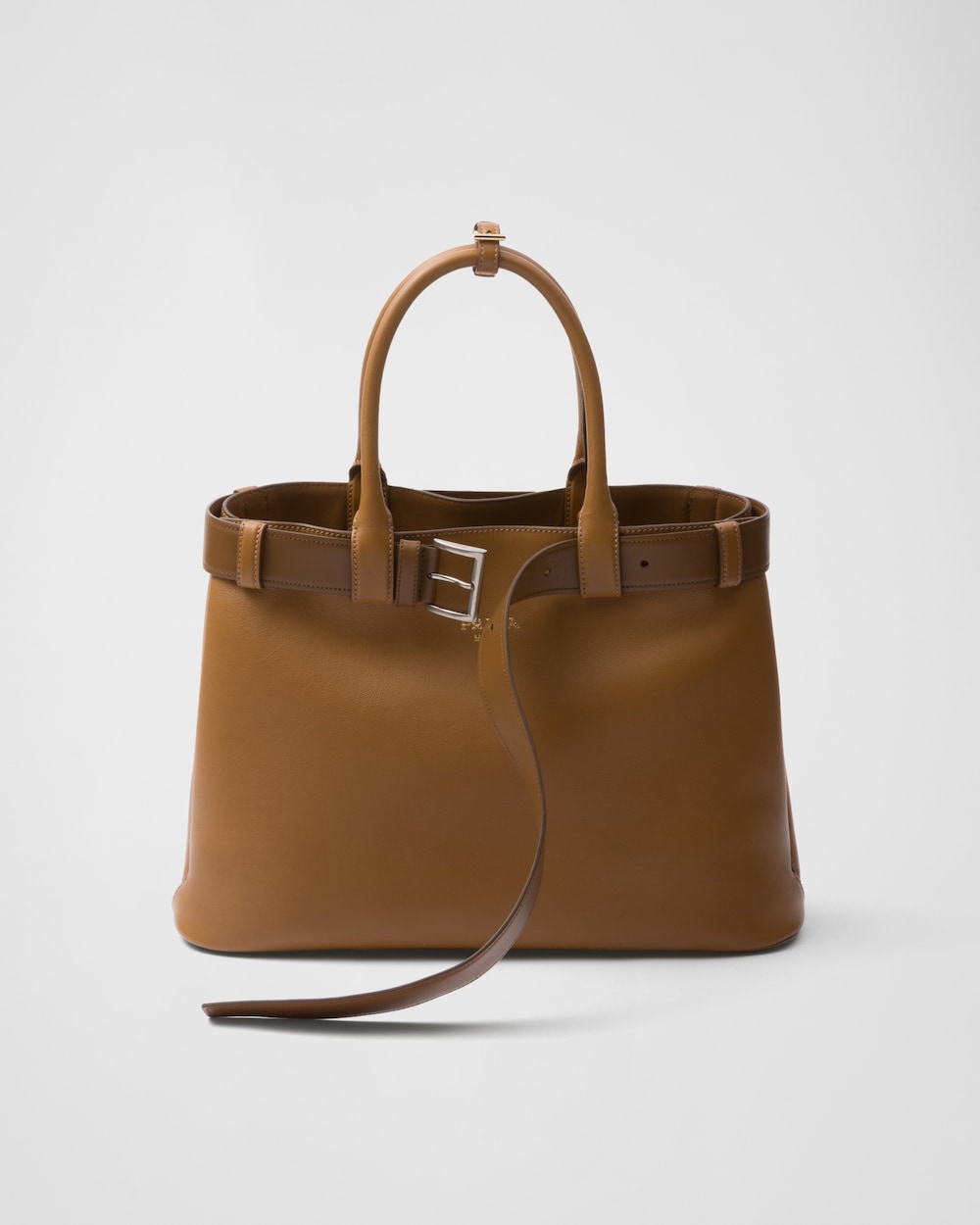 Buckle Large Leather Handbag With Belt
