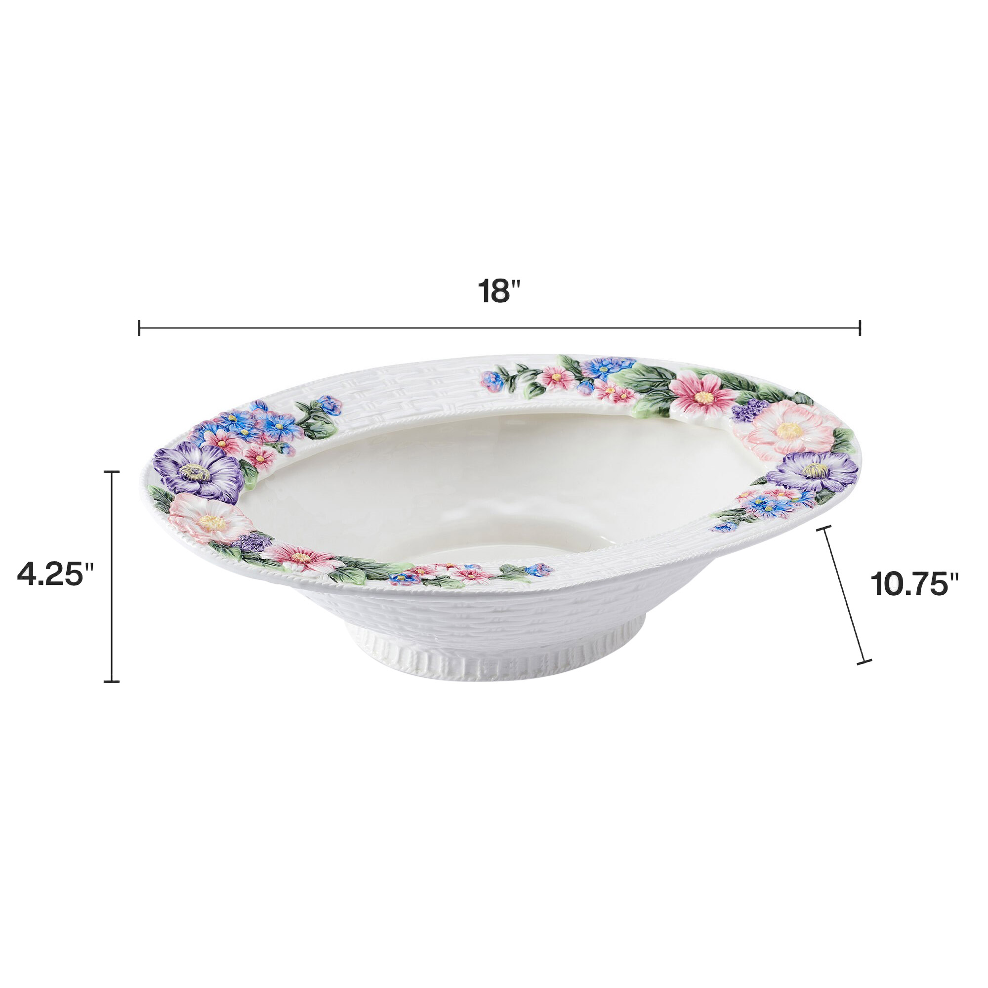 Fitz and Floyd Jardin 18” Centerpiece Bowl