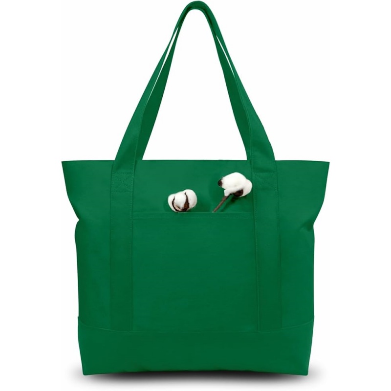 CANVORY 1-Pack Canvas Tote Bag with an External Pocket