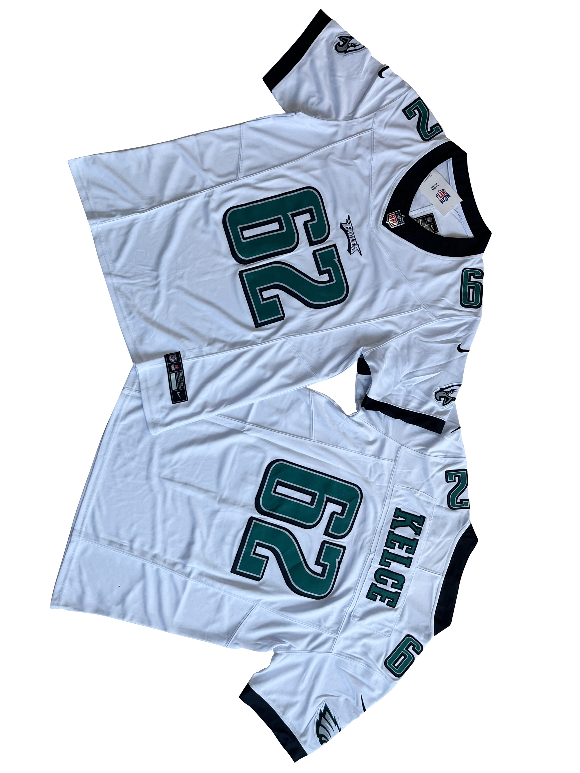 Philadelphia Eagles 62# Jason Kelce White Vapor F.U.S.E. Limited Jersey.