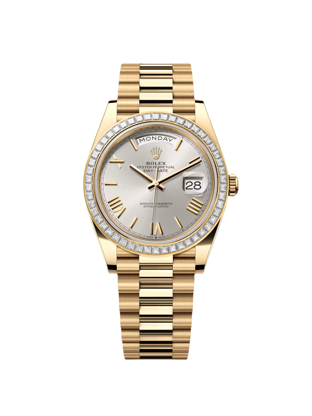 【Super Clone】RLX Day-Date 40mm 228398TBR-0006 Silver Dial President Watch