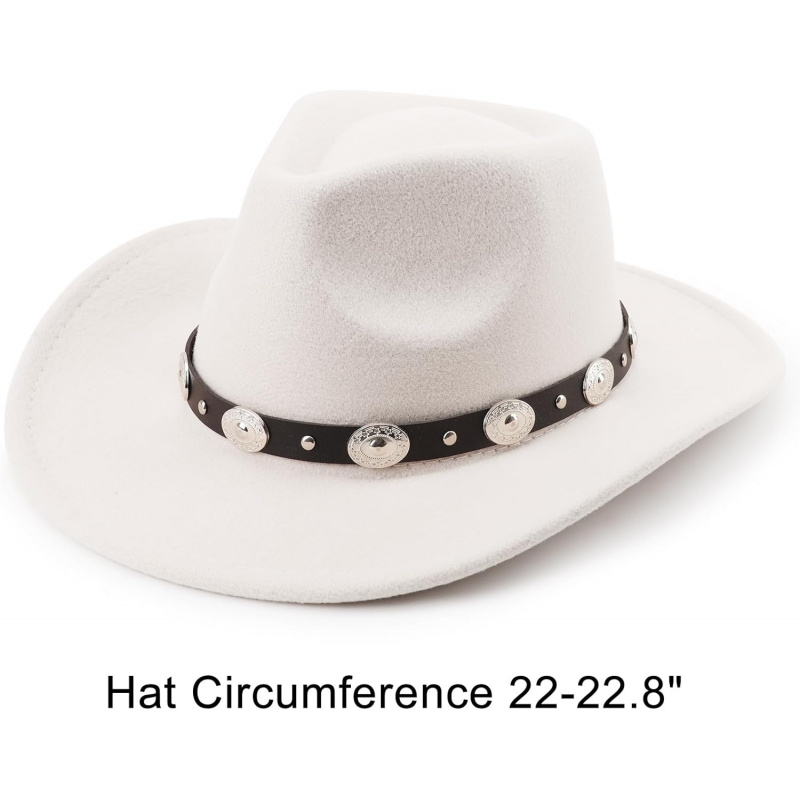 Women Men Classic Felt Wide Brim Western Cowboy