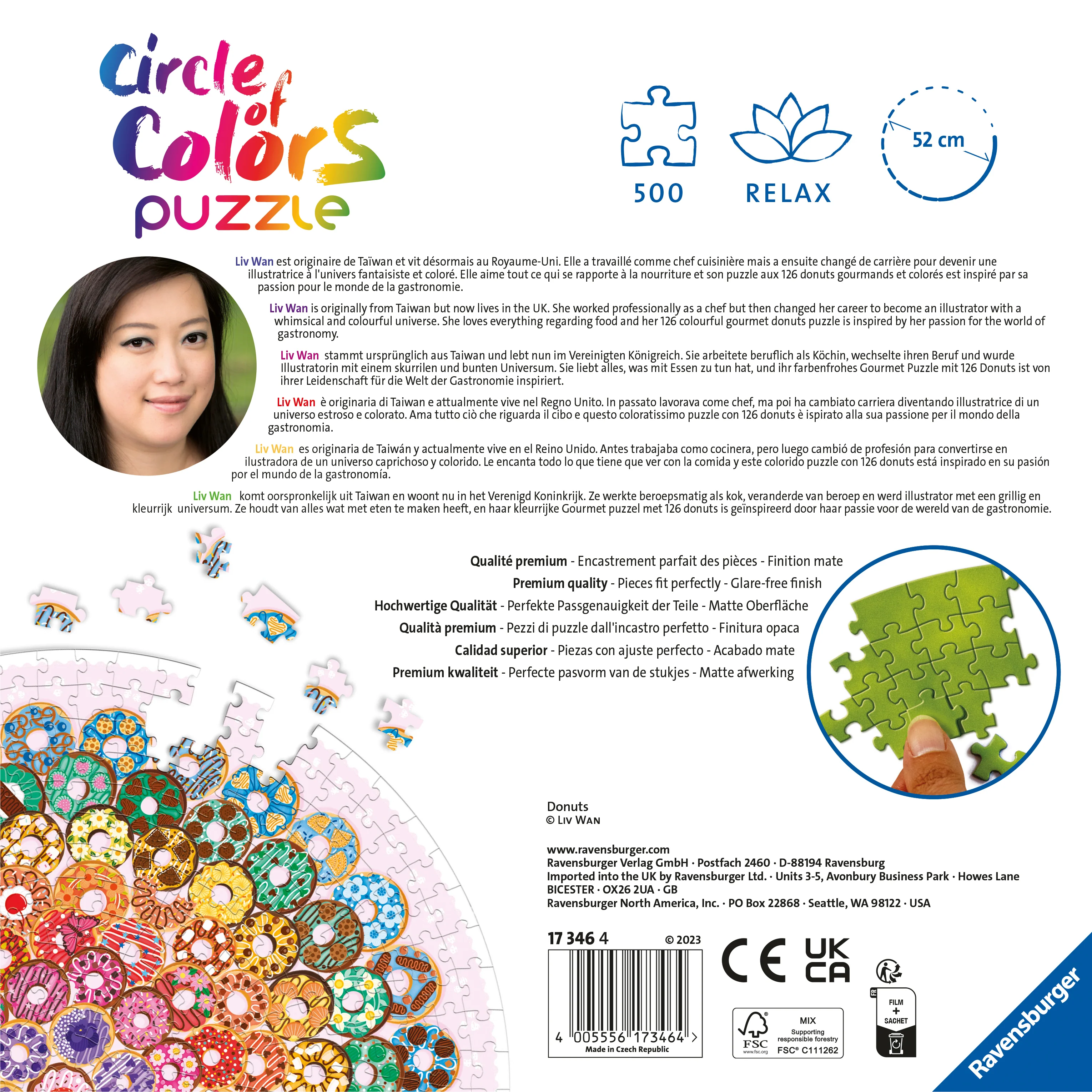 Circle of Colours: Doughnuts – 500 Piece Jigsaw Puzzle (Ravensburger)