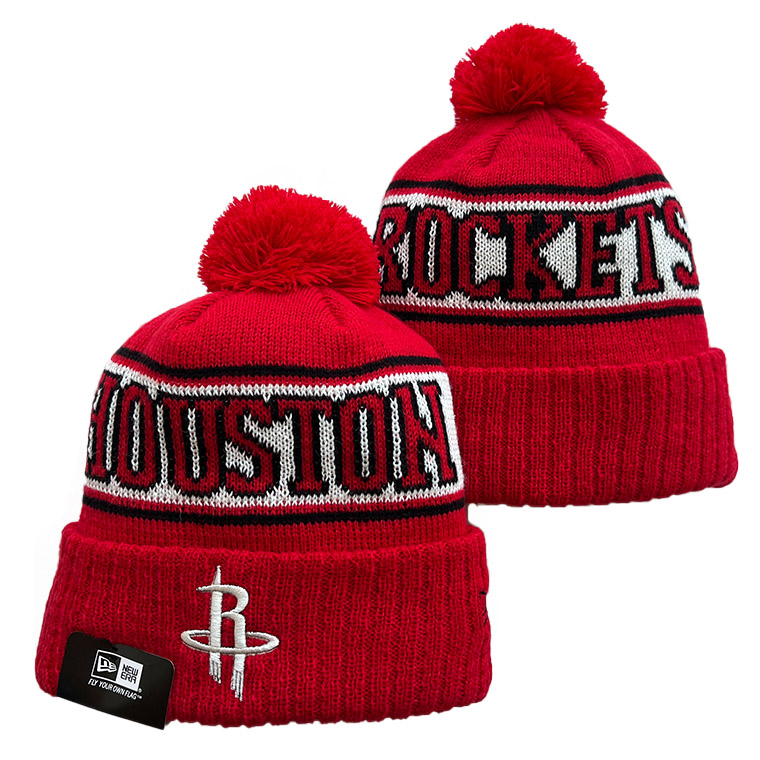 Houston Rockets New Era Throwback RetroCuffed Knit Hat with Pom