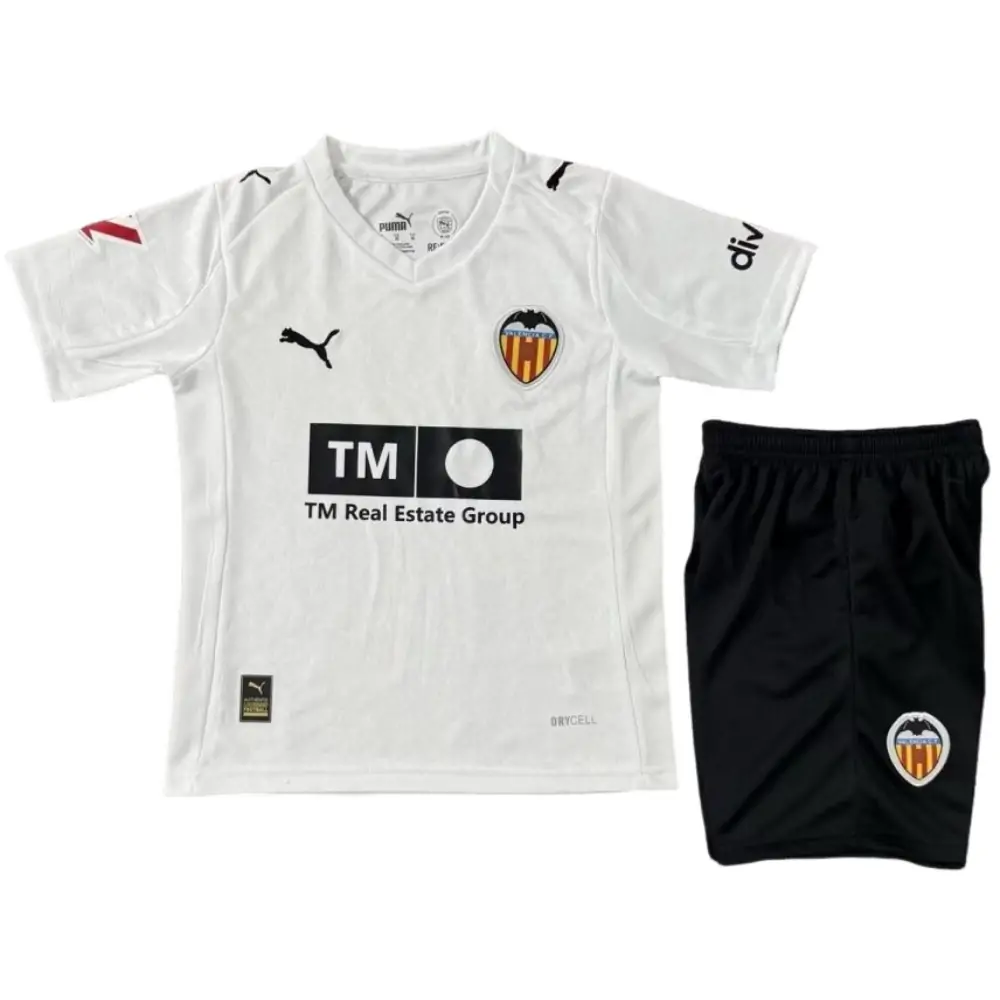 2025-26 Valencia Home Short Sleeve Jersey - Children's suit Fans Edition