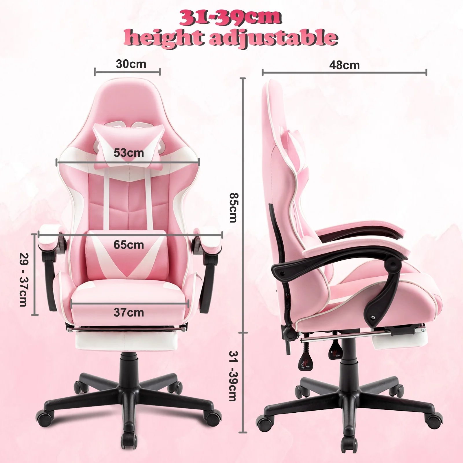 SOONTRANS Green Gaming Chair with Footrest, High Back Gamer Chair with Massage Lumbar Pillow, Gamer Computer Desk Chair (Green)