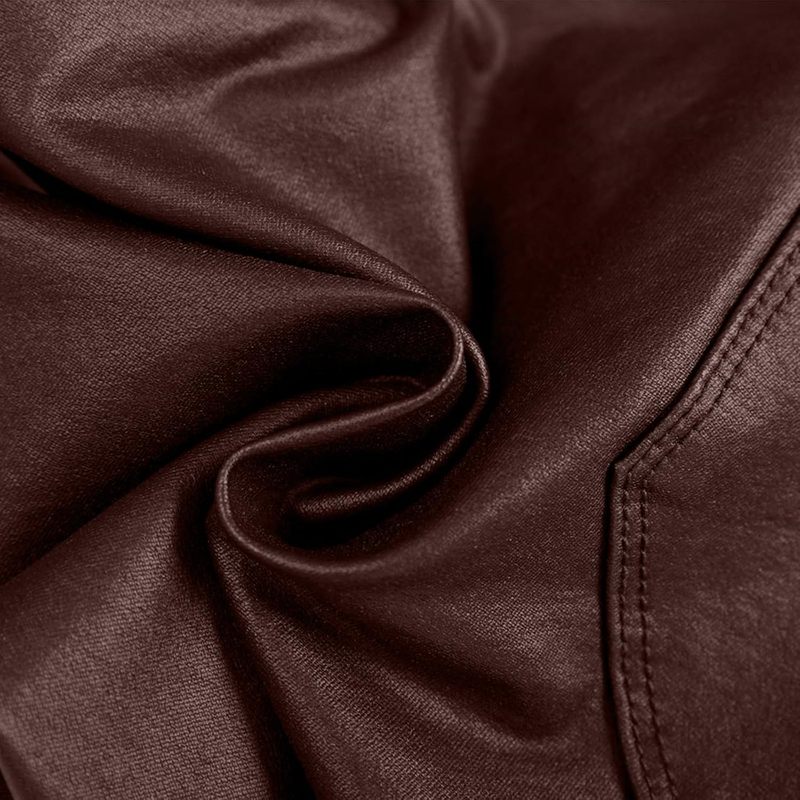 Women's Faux Leather Coated Flare Pants Mid Waist