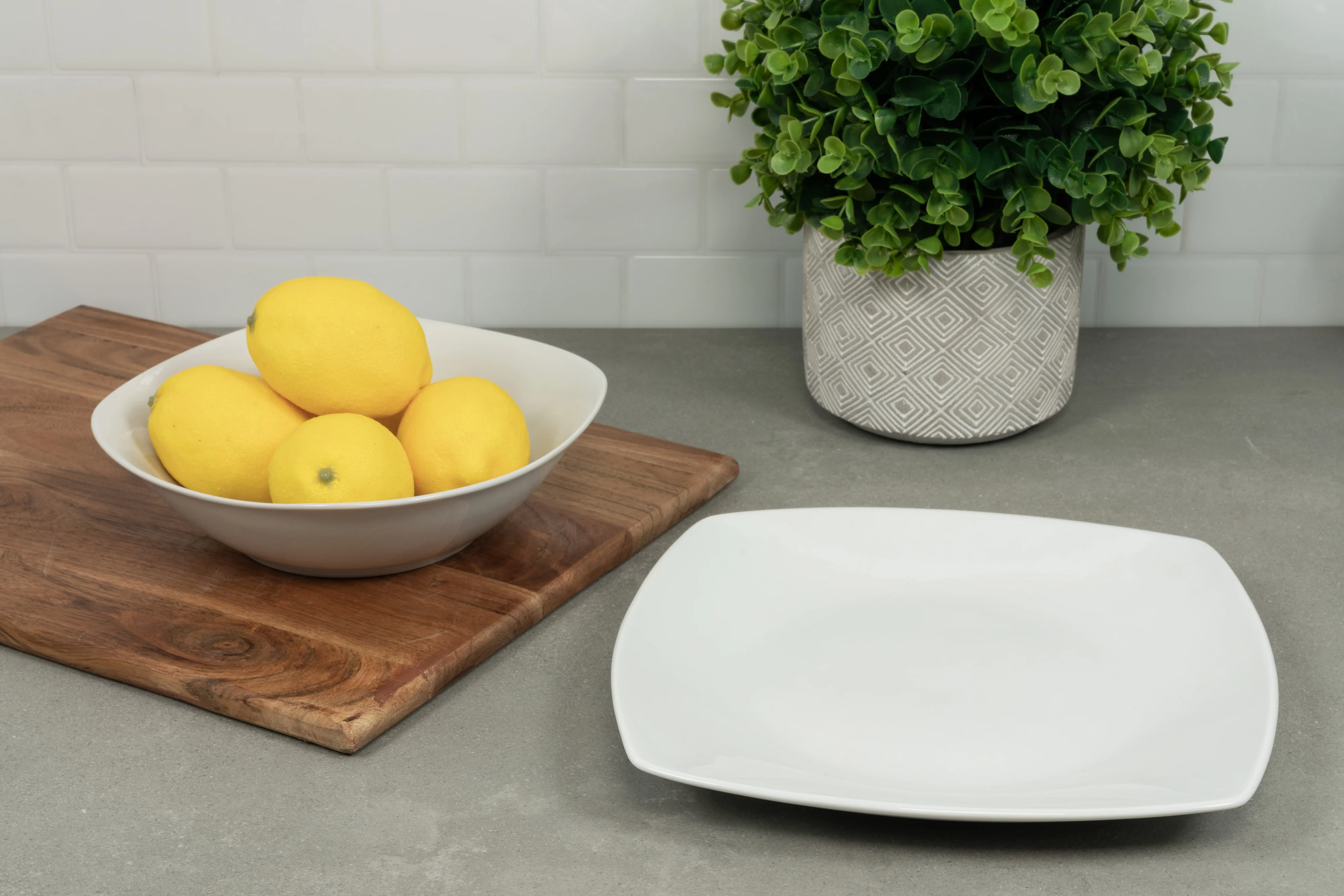 10 Strawberry Street Simply White Square 45-Piece Entertaining Dinnerware Set