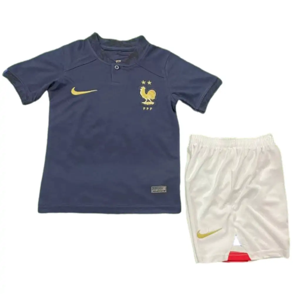 2022 FIFA World Cup France Home Football Shirt Kids Size