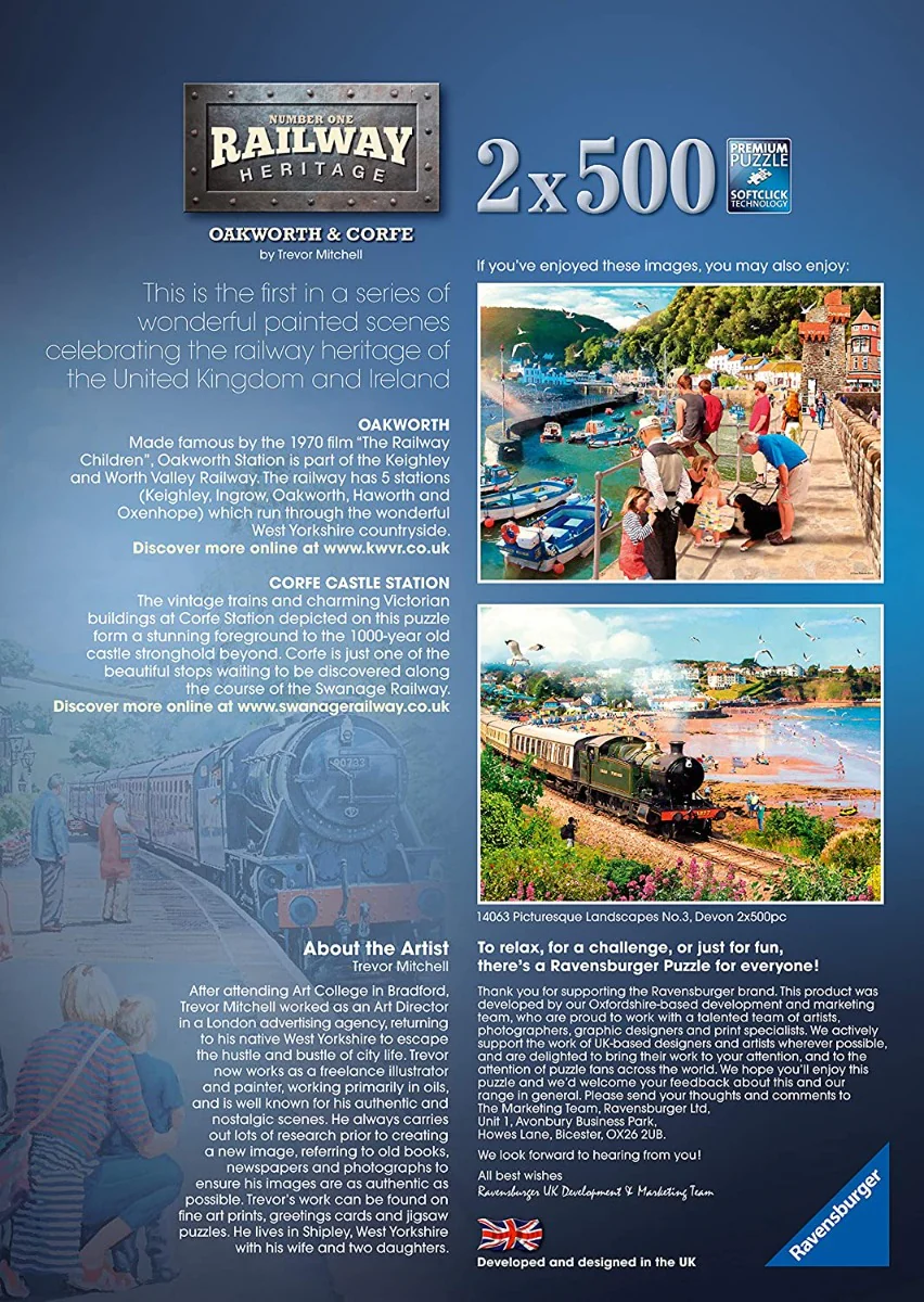 Railway Heritage No 1 – 2 x 500 Piece Jigsaw Puzzles (Ravensburger)