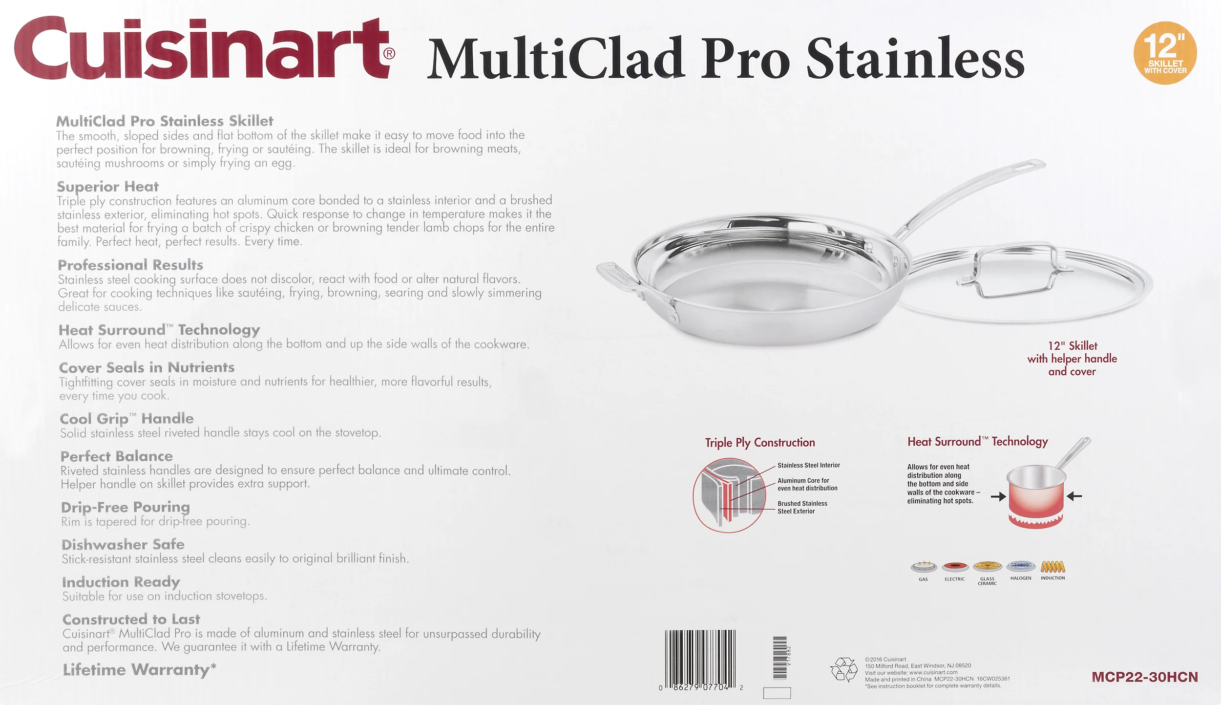 Cuisinart Multiclad Pro Tri-Ply Stainless Steel 12