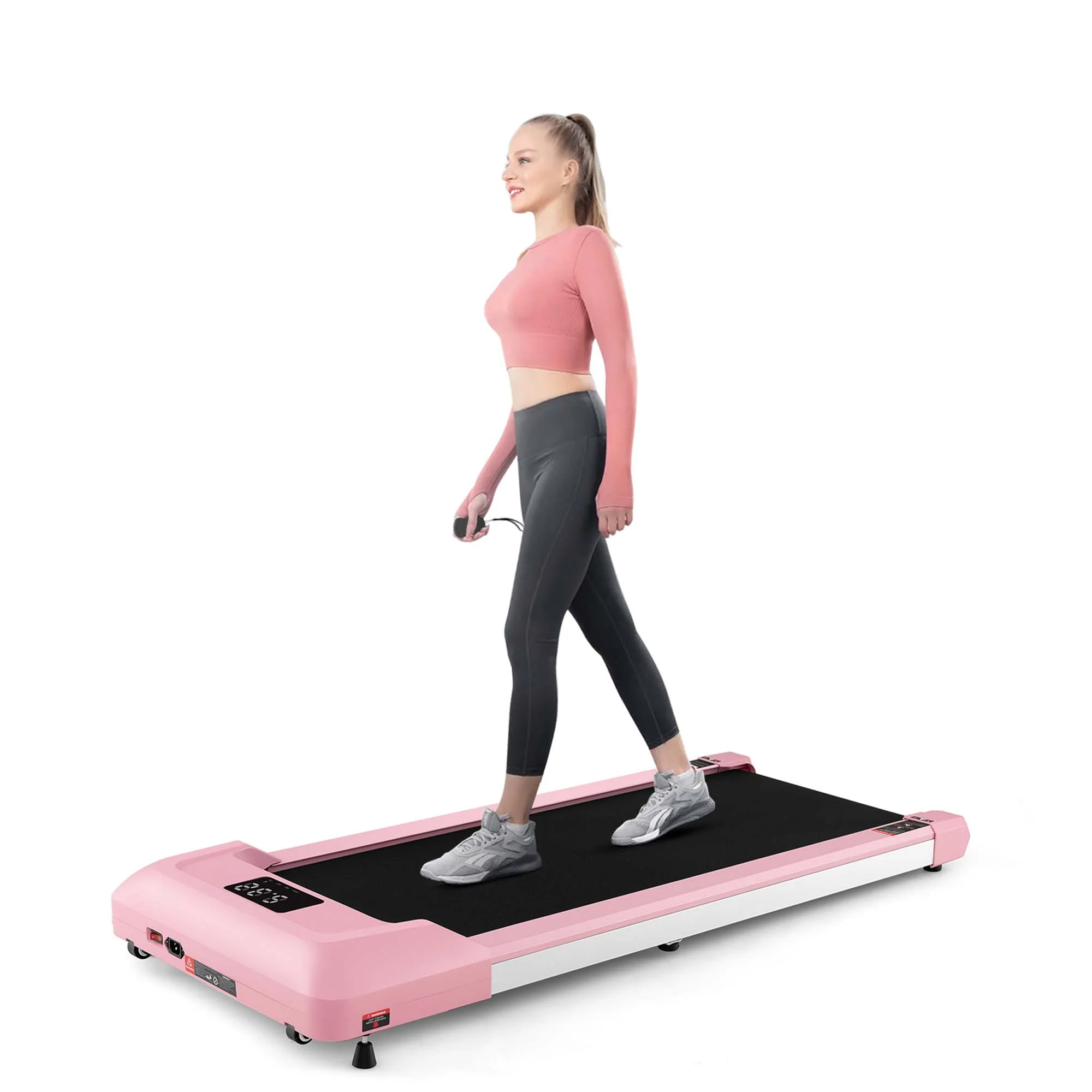 SuperFit 0.6-3.8MPH Walking Pad Under Desk Treadmill with Remote Control and LED Display Black