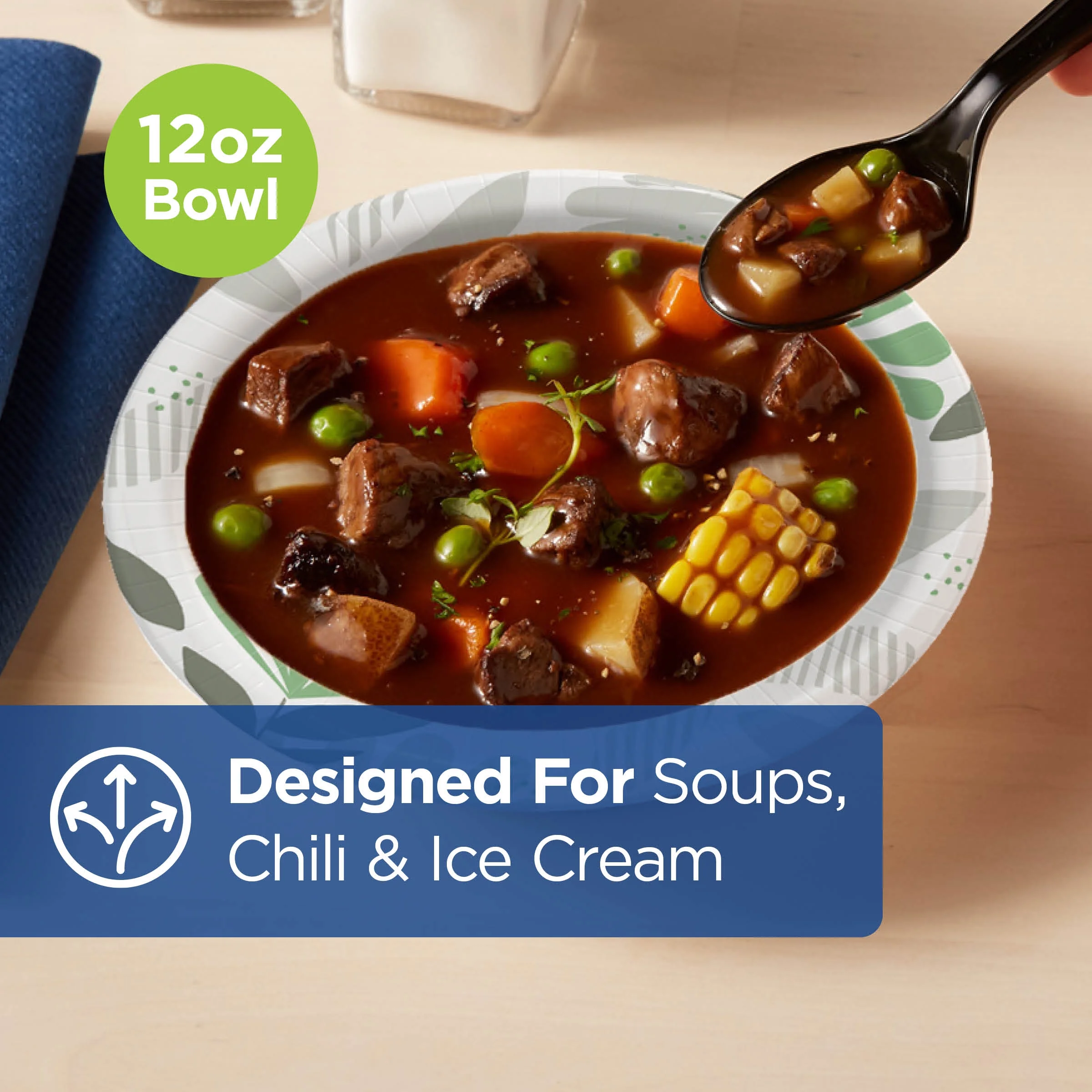 Dixie Ultra? 12 ounce Heavy-Weight Paper Bowls By GP PRO (Georgia-Pacific), Pathways?, SX12PATH (Case), 1000 Count (125 Bowls Per Pack, 8 Packs Per Case)